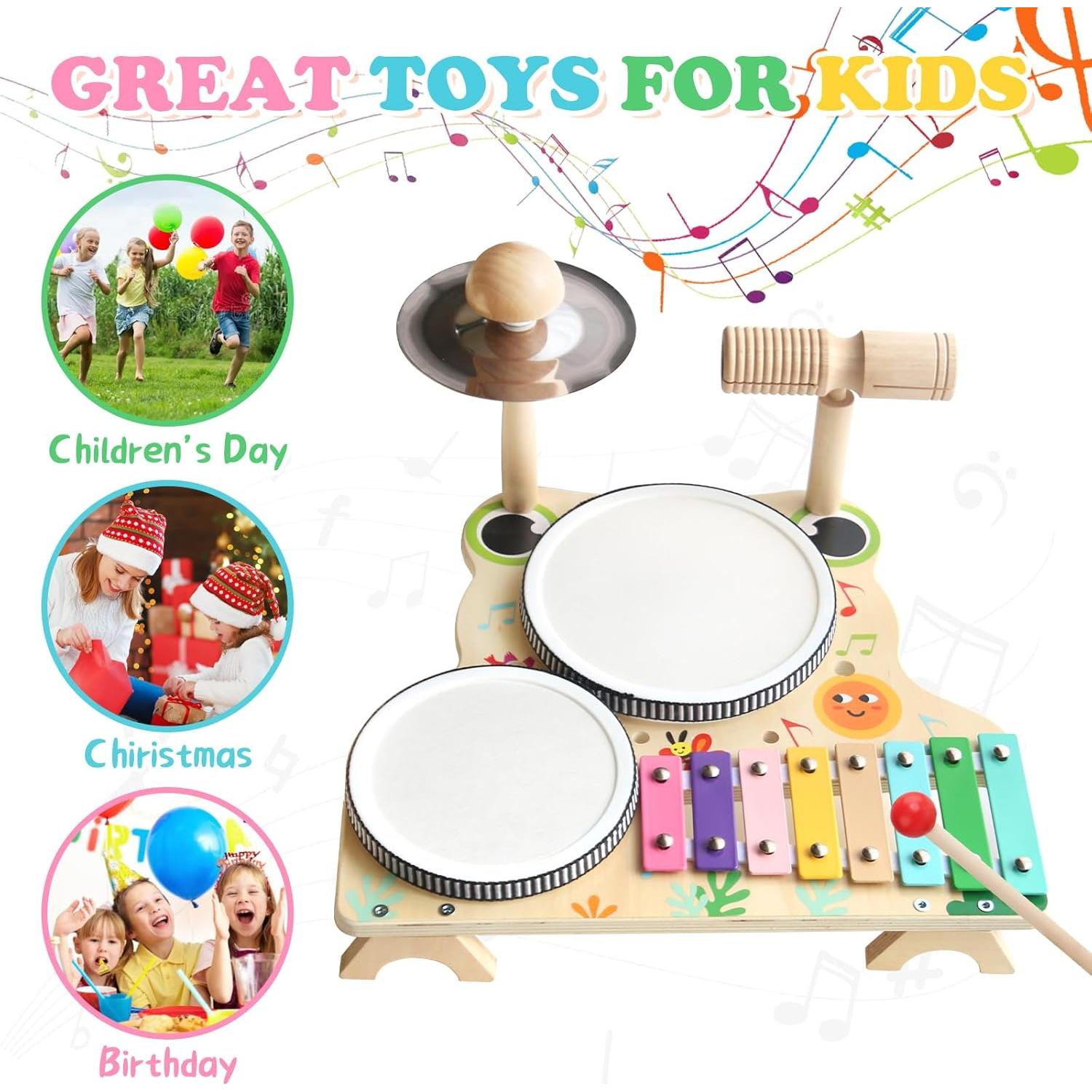 Juego de Batería Montessori Twood para Niños 1-3 Años