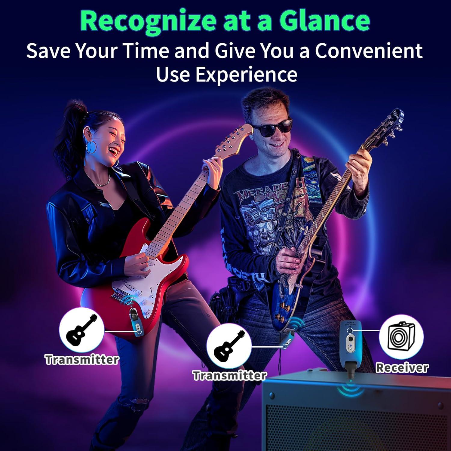 Sistema Inalámbrico de Guitarra A9 2.4GHz con Batería Recargable