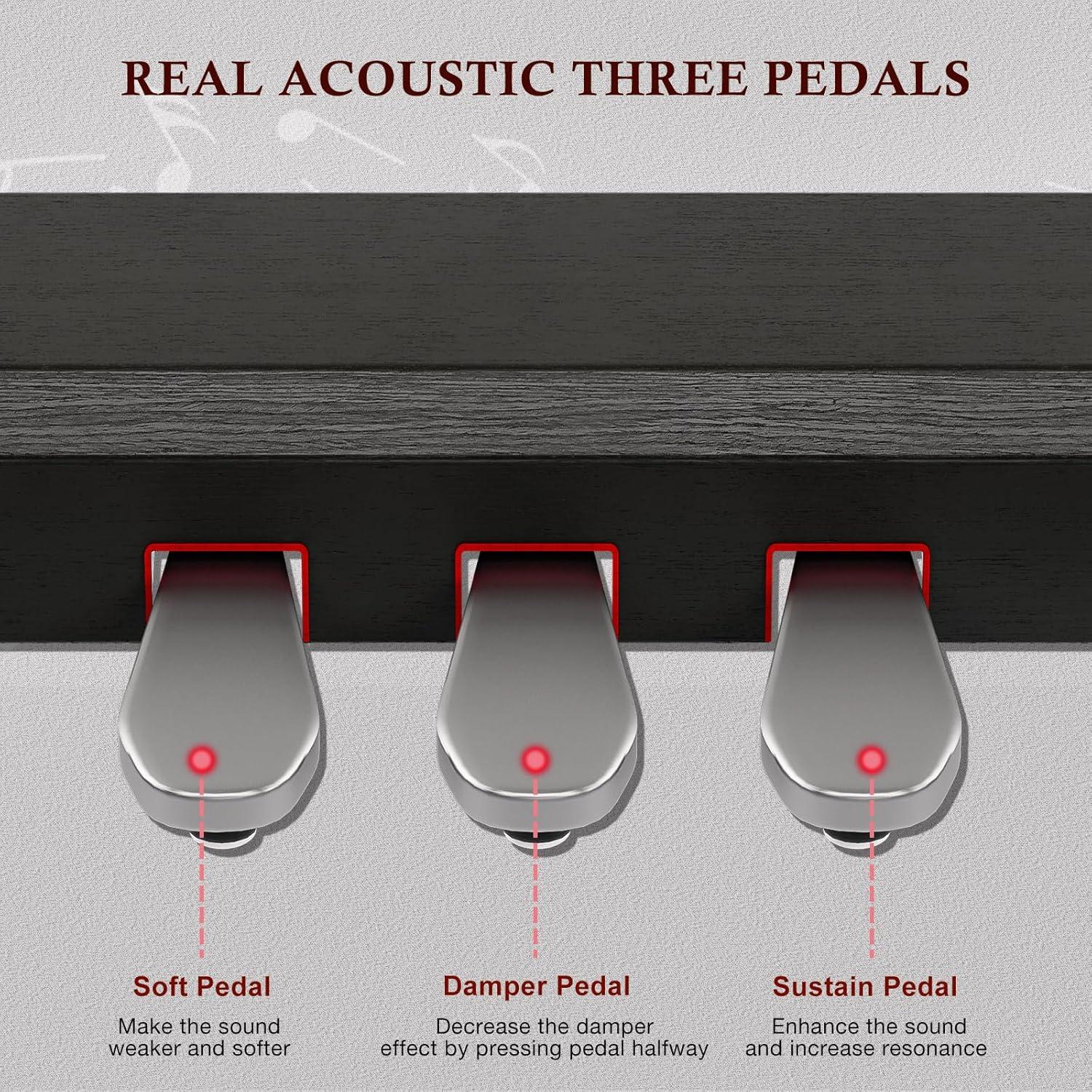 Teclado Piano Digital UMOMO U-710 88 Teclas Negro con Pedales