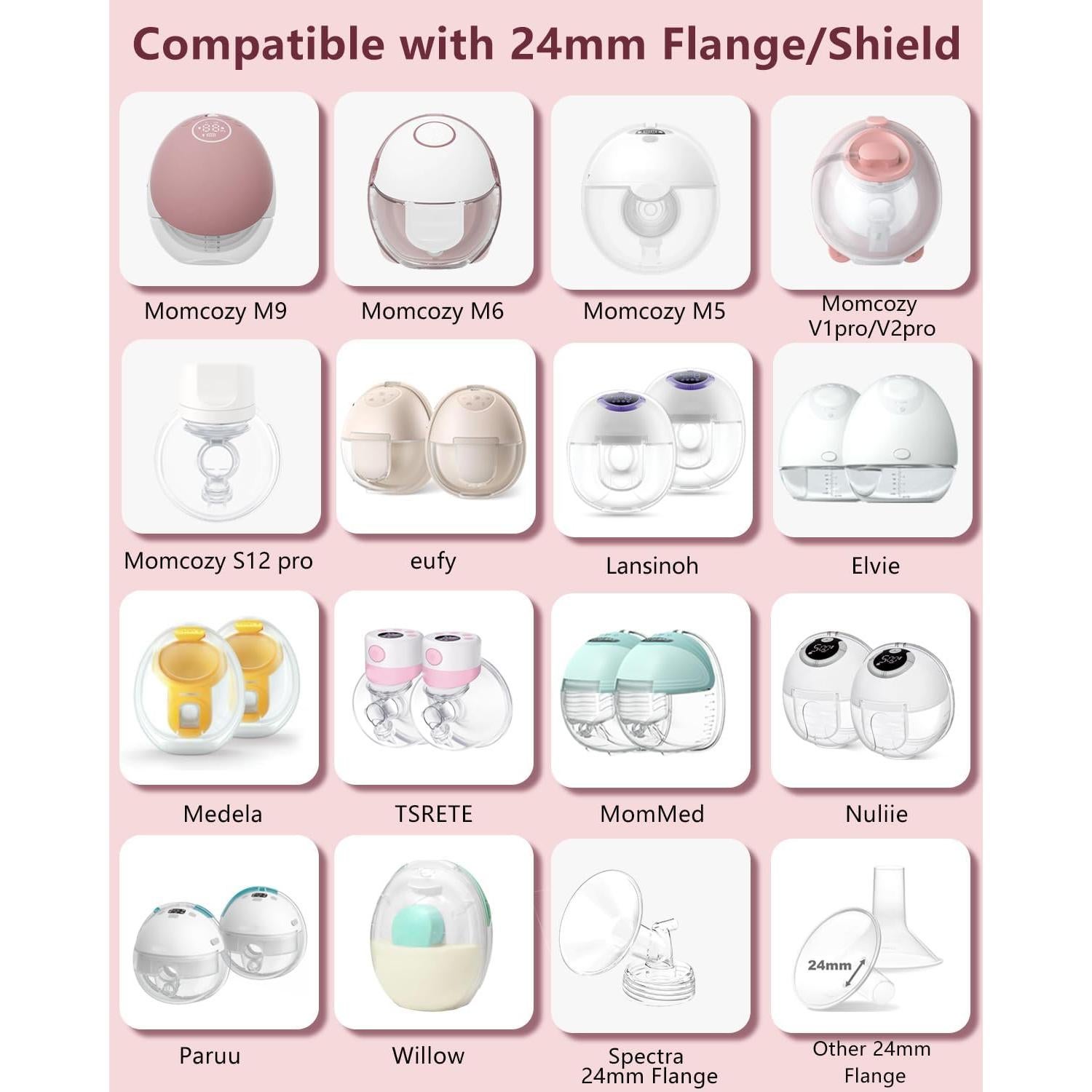 Insertos de Flange 4Pcs 12mm BDICOVE para Extractores de Leche