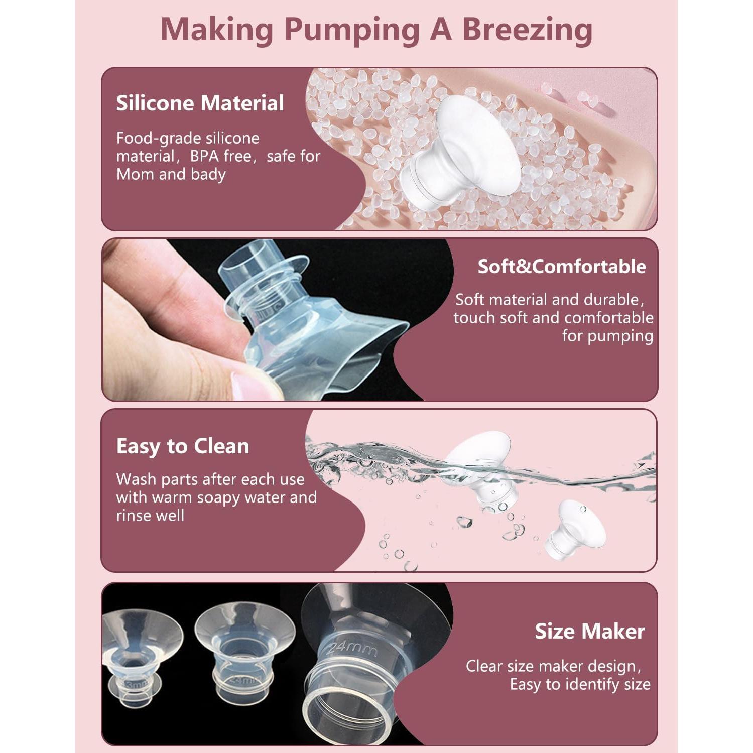 Insertos de Flange 4Pcs 12mm BDICOVE para Extractores de Leche