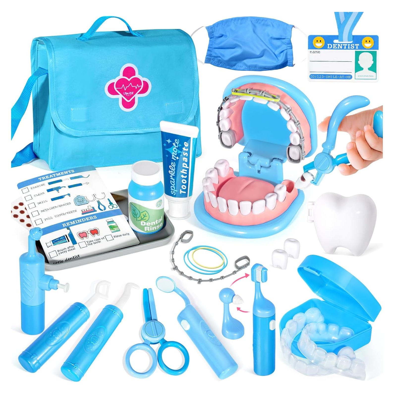 Juego de Dentista para Niños ULOVEME - 23 Piezas - Azul