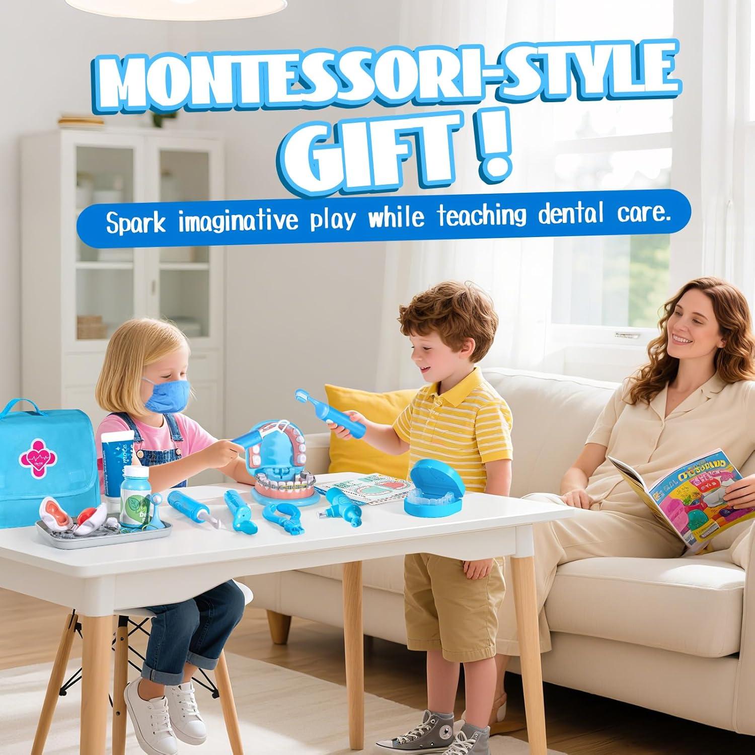 Juego de Dentista para Niños ULOVEME - 23 Piezas - Azul