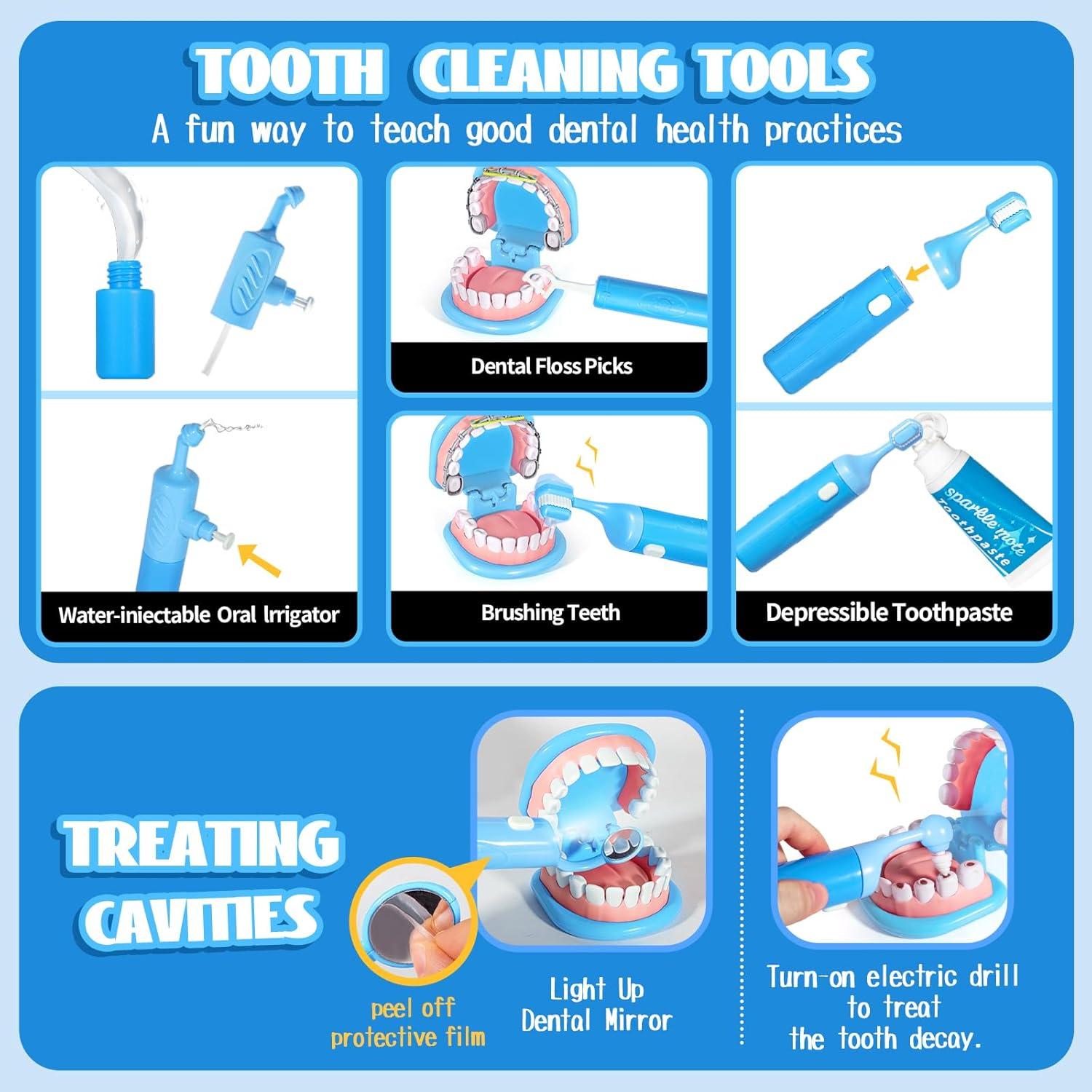 Juego de Dentista para Niños ULOVEME - 23 Piezas - Azul