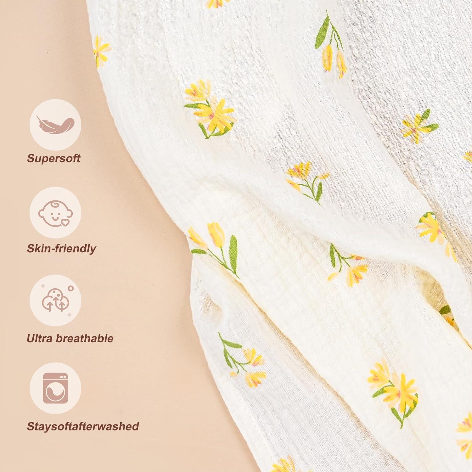 Cubierta de Lactancia 100% Algodón Muselina Verde Claro - 2 Piezas