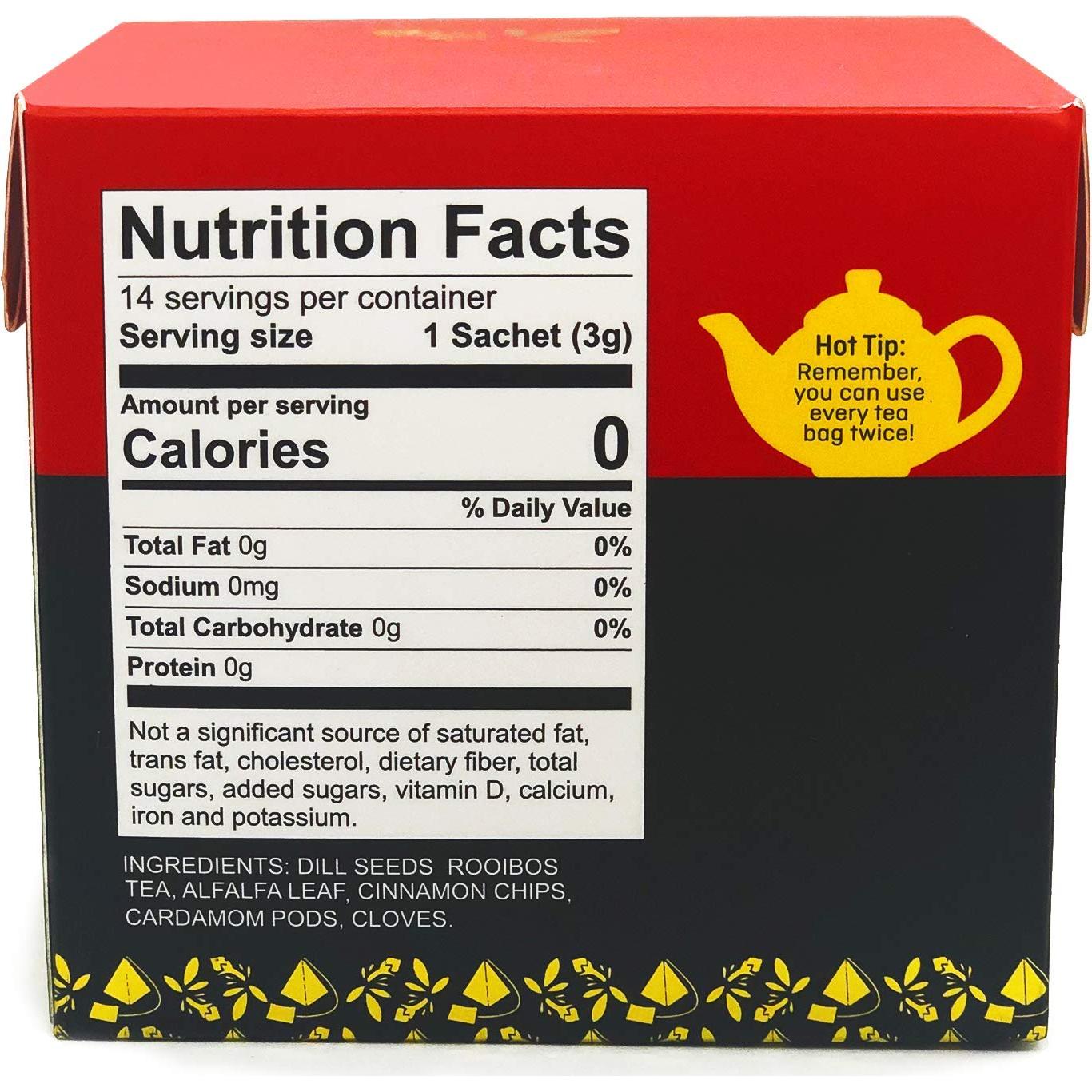 Té de Lactancia Sra. Patel Chai Sin Cafeína 14 Bolsitas