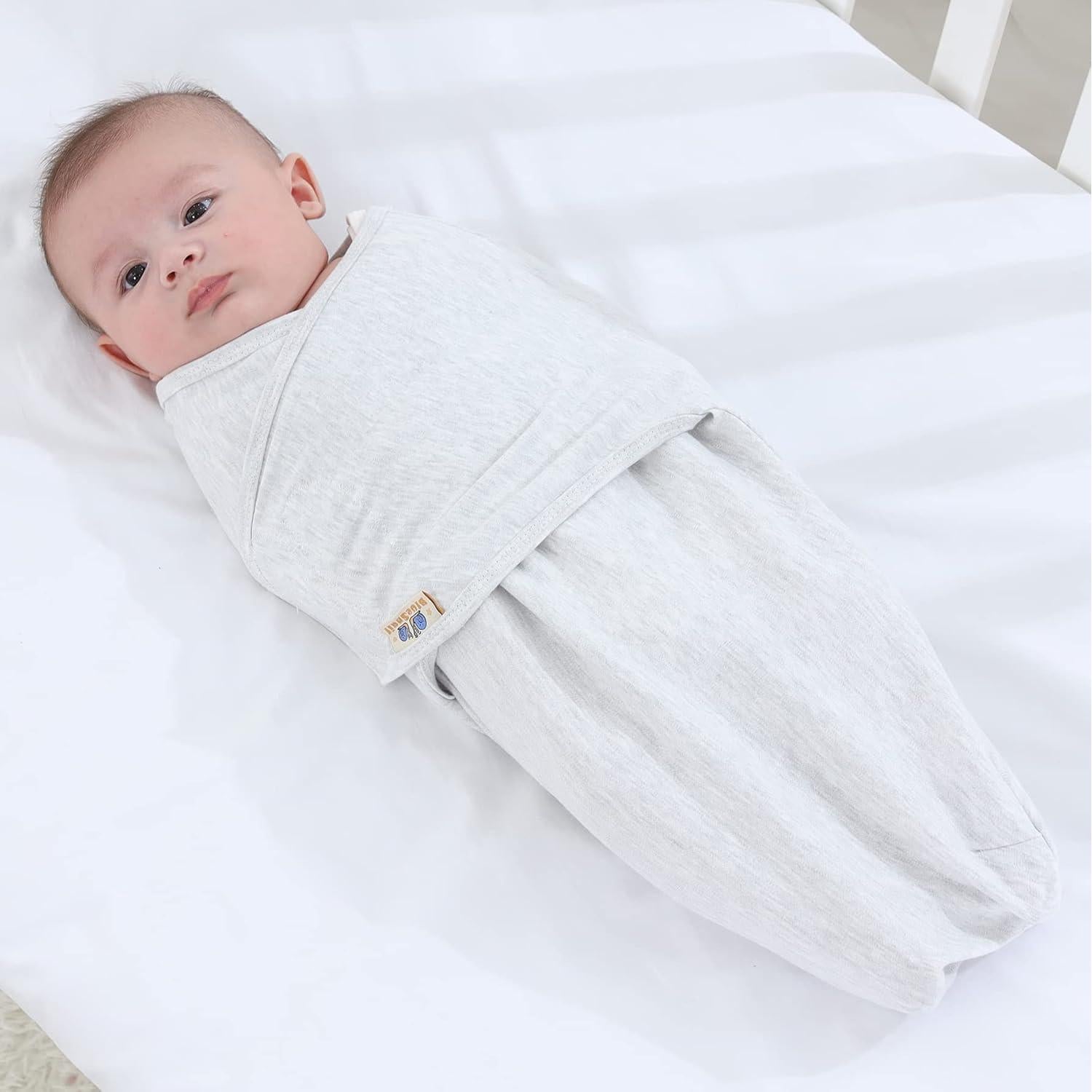 Swaddle Ajustable para Bebé BlueSnail 100% Algodón Gris 0-3M