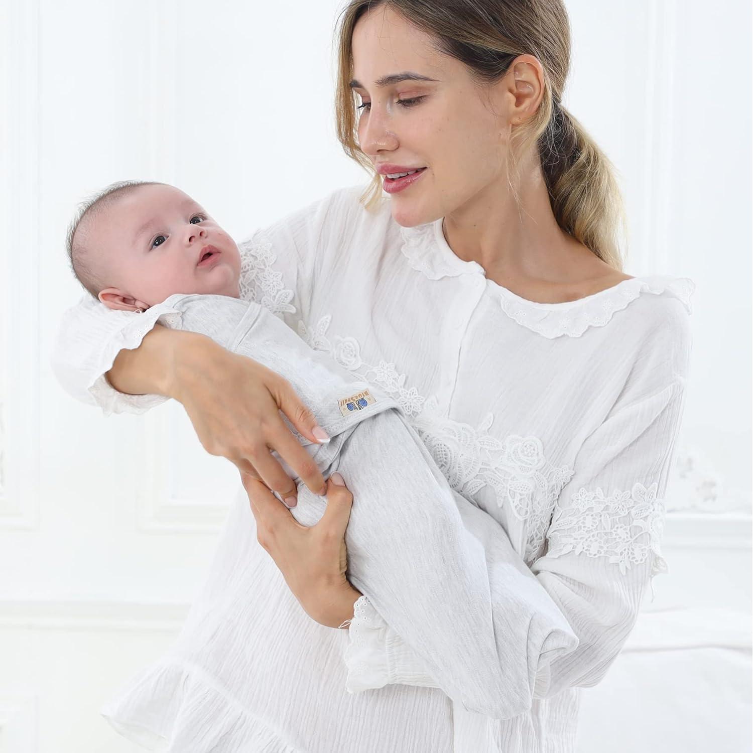 Swaddle Ajustable para Bebé BlueSnail 100% Algodón Gris 0-3M