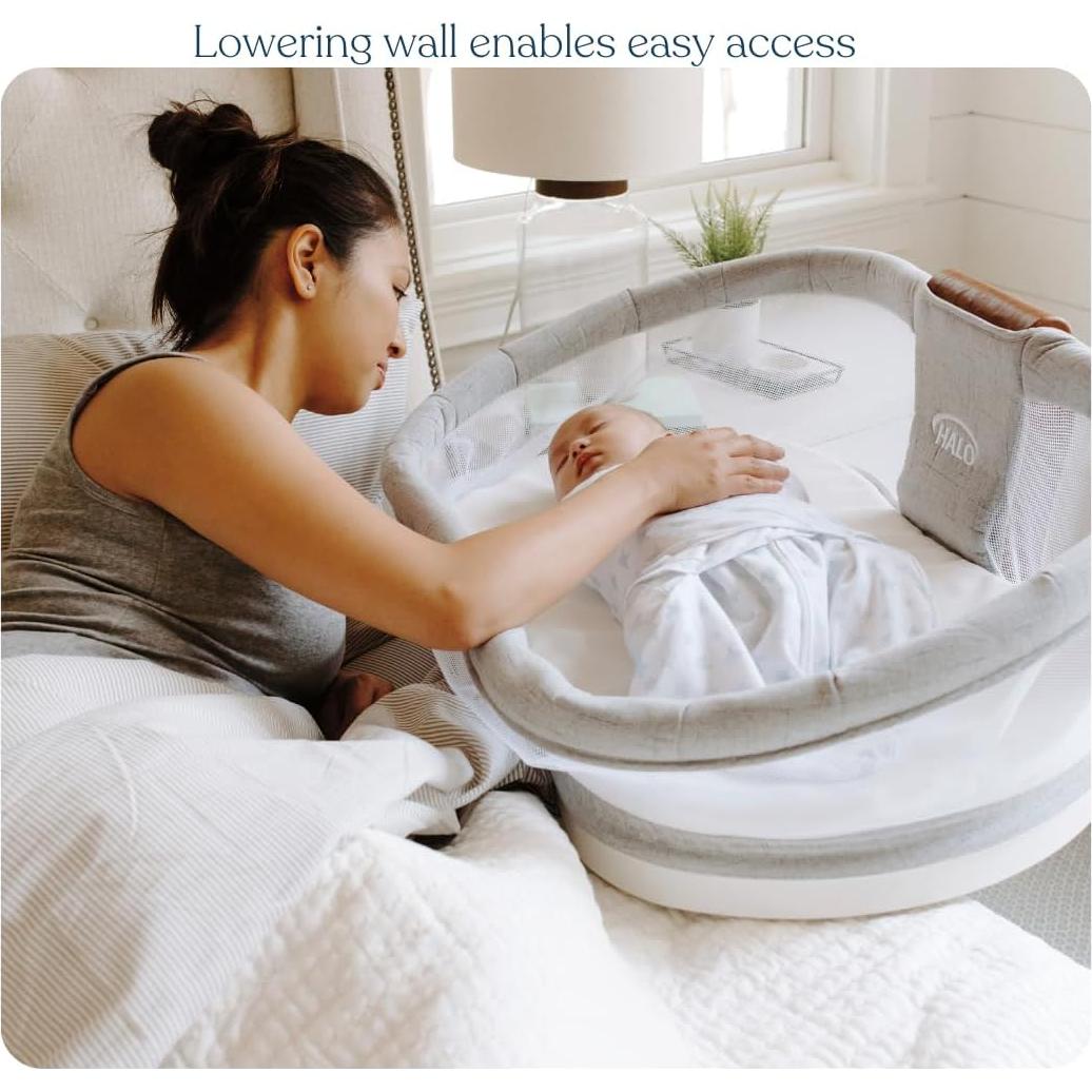 Cuna HALO BassiNest Luxe Swivel 360° - Tweed Gris Paloma