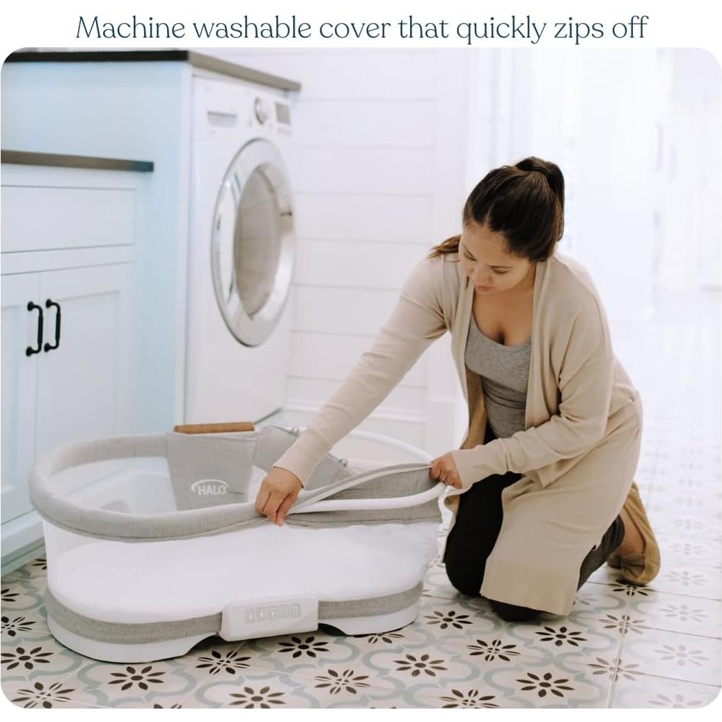 Cuna HALO BassiNest Luxe Swivel 360° - Tweed Gris Paloma