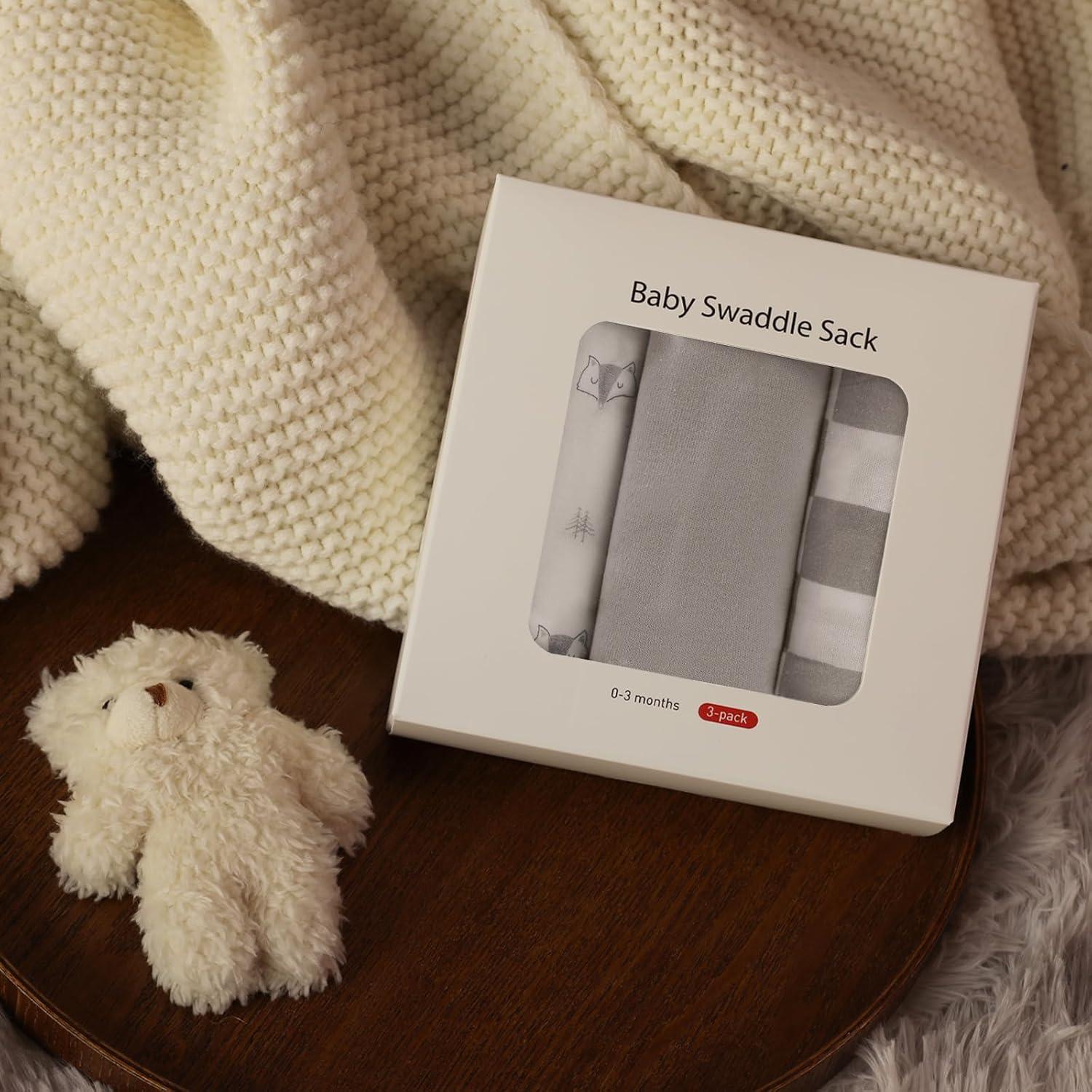 Sacos de Envolver para Bebés LYRICHOM - Algodón Orgánico, 3 Unidades