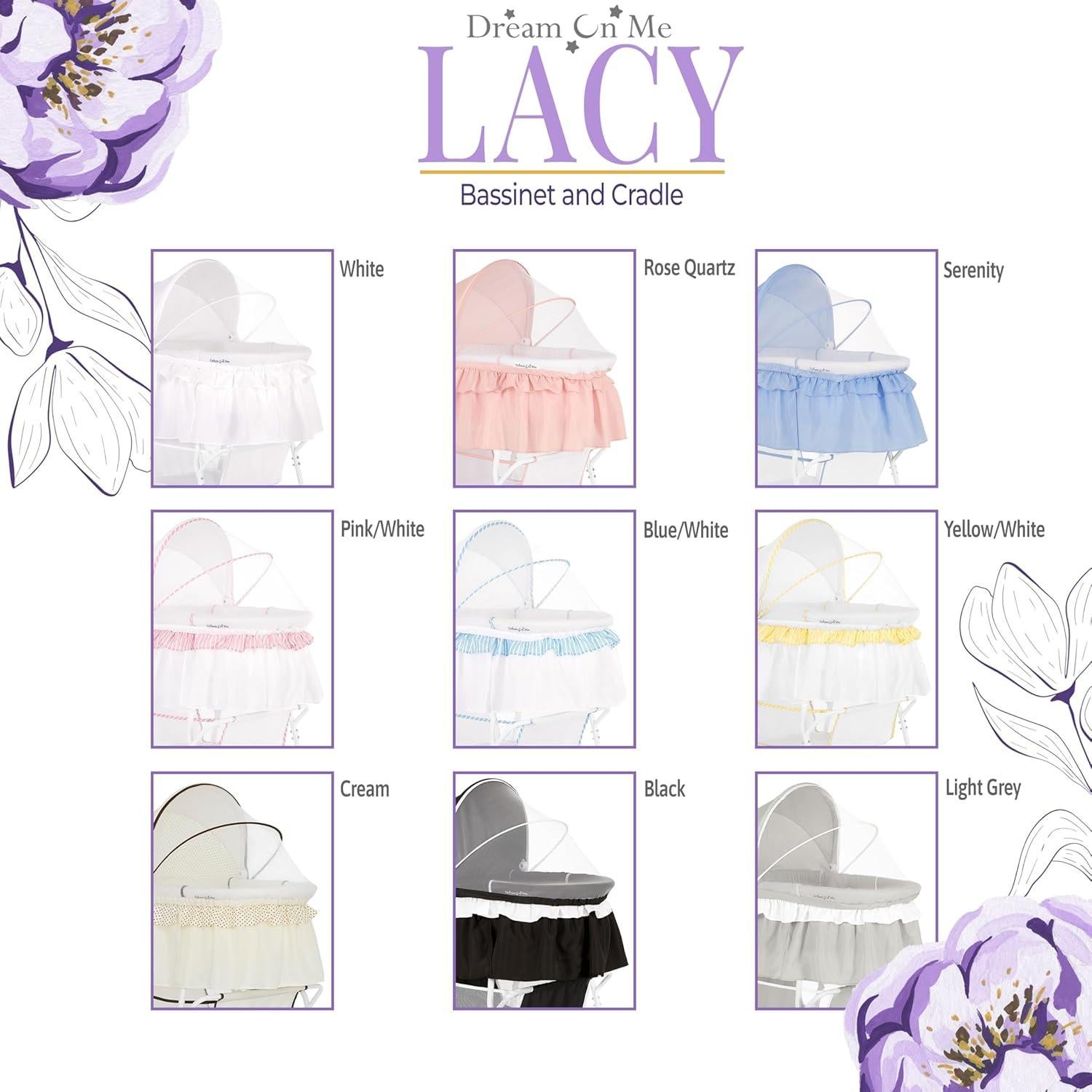 Cuna y Mecedora Portátil 2 en 1 Dream On Me Lacy Negra