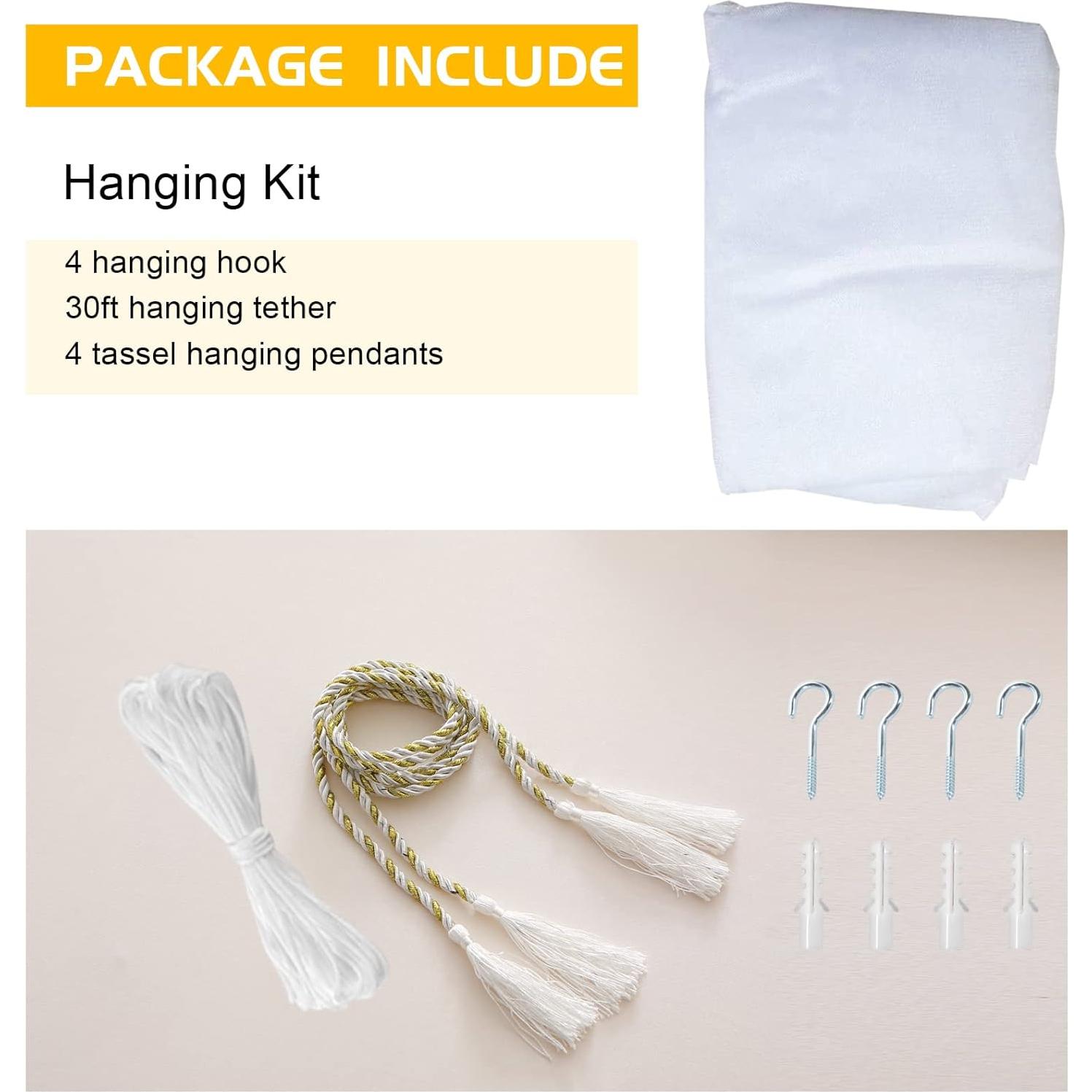 Dosel de Red para Mosquitos VISATOR Cuadrado Blanco 203x183x254cm