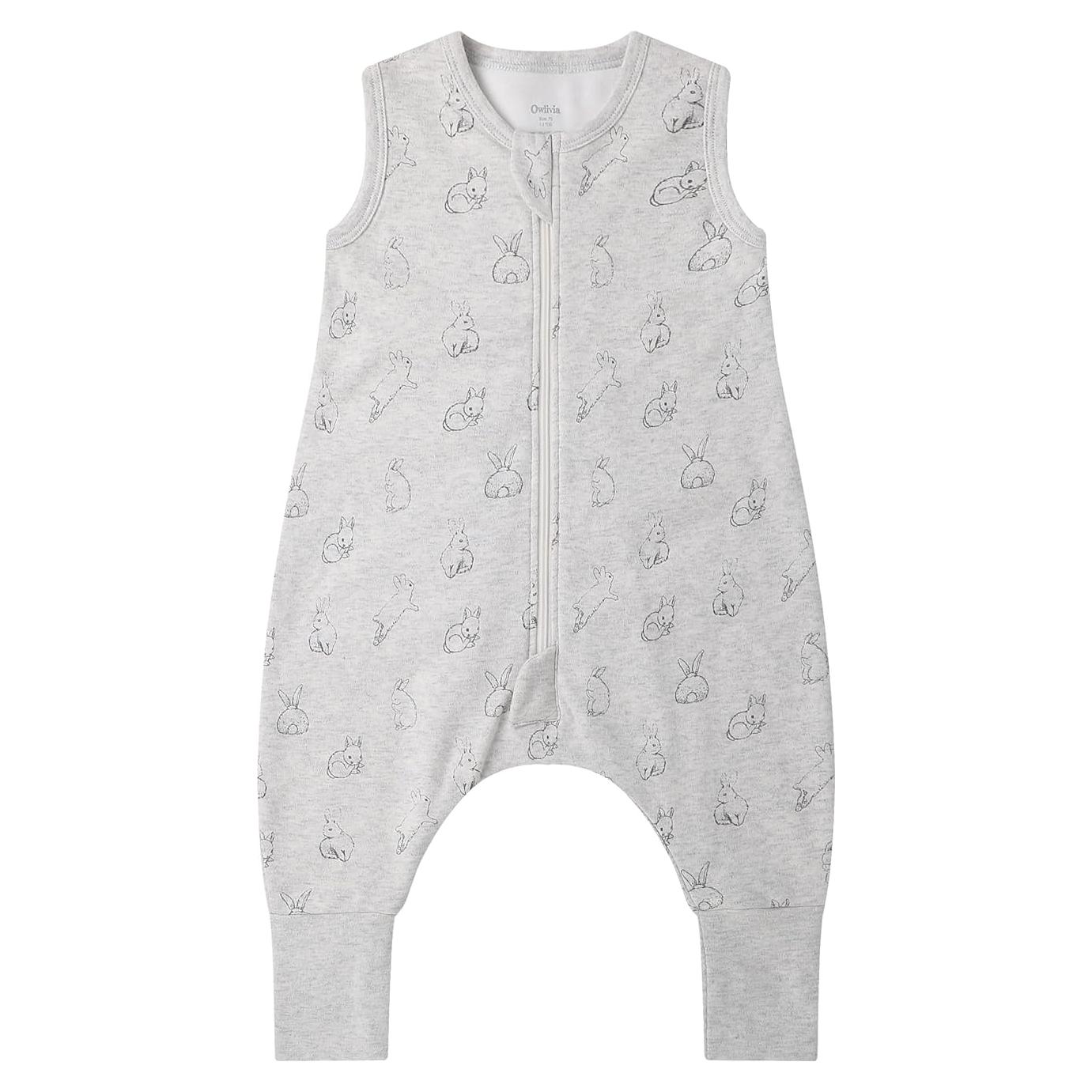 Saco de Dormir para Bebés Owlivia 1.0 TOG Algodón Orgánico Gris 70cm