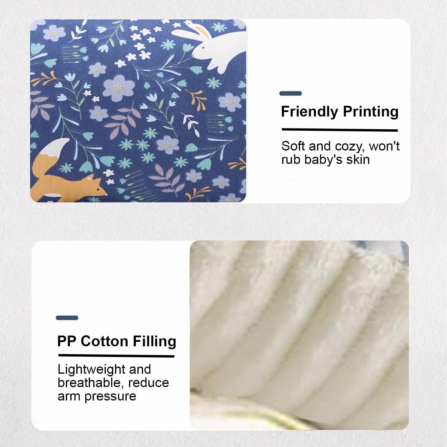 Almohada de brazo para lactancia POVENK azul algodón suave