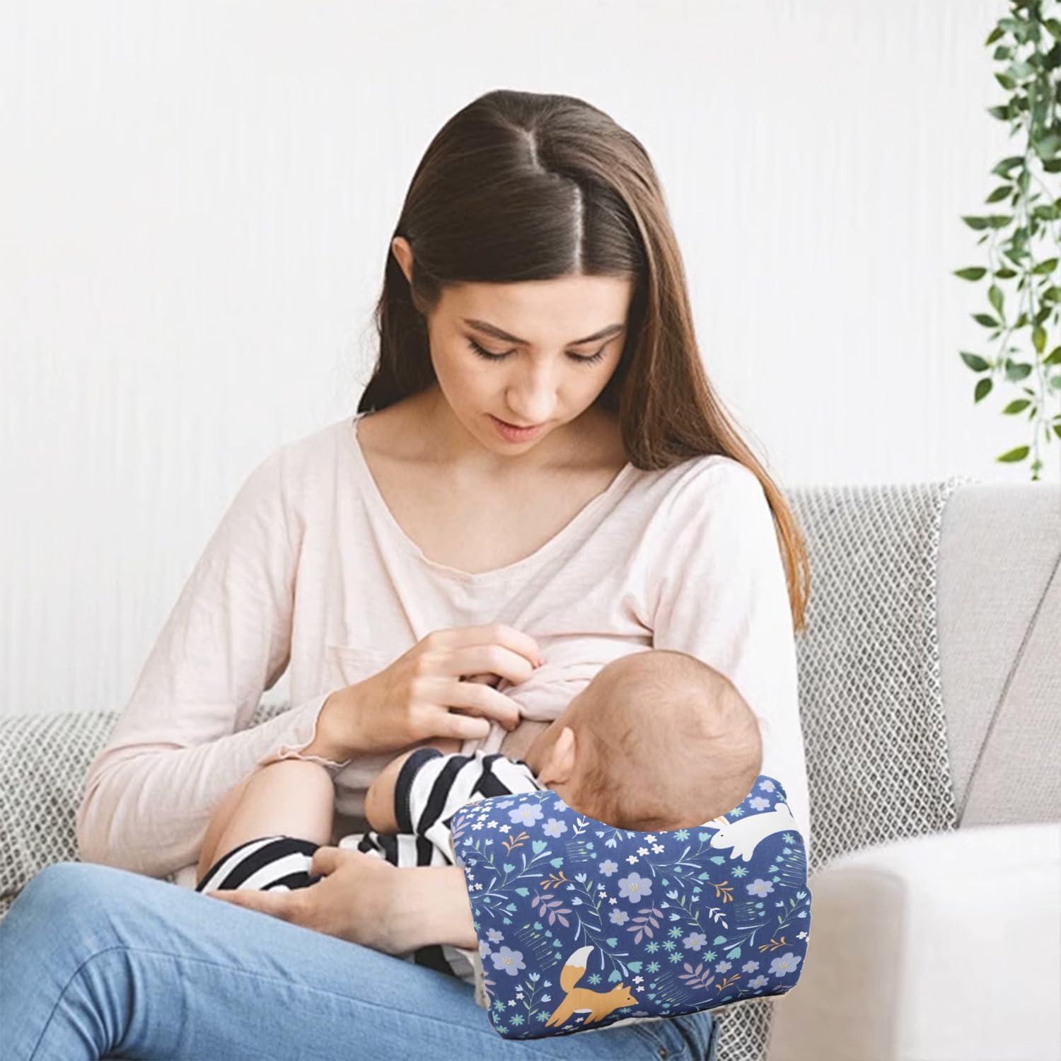 Almohada de brazo para lactancia POVENK azul algodón suave