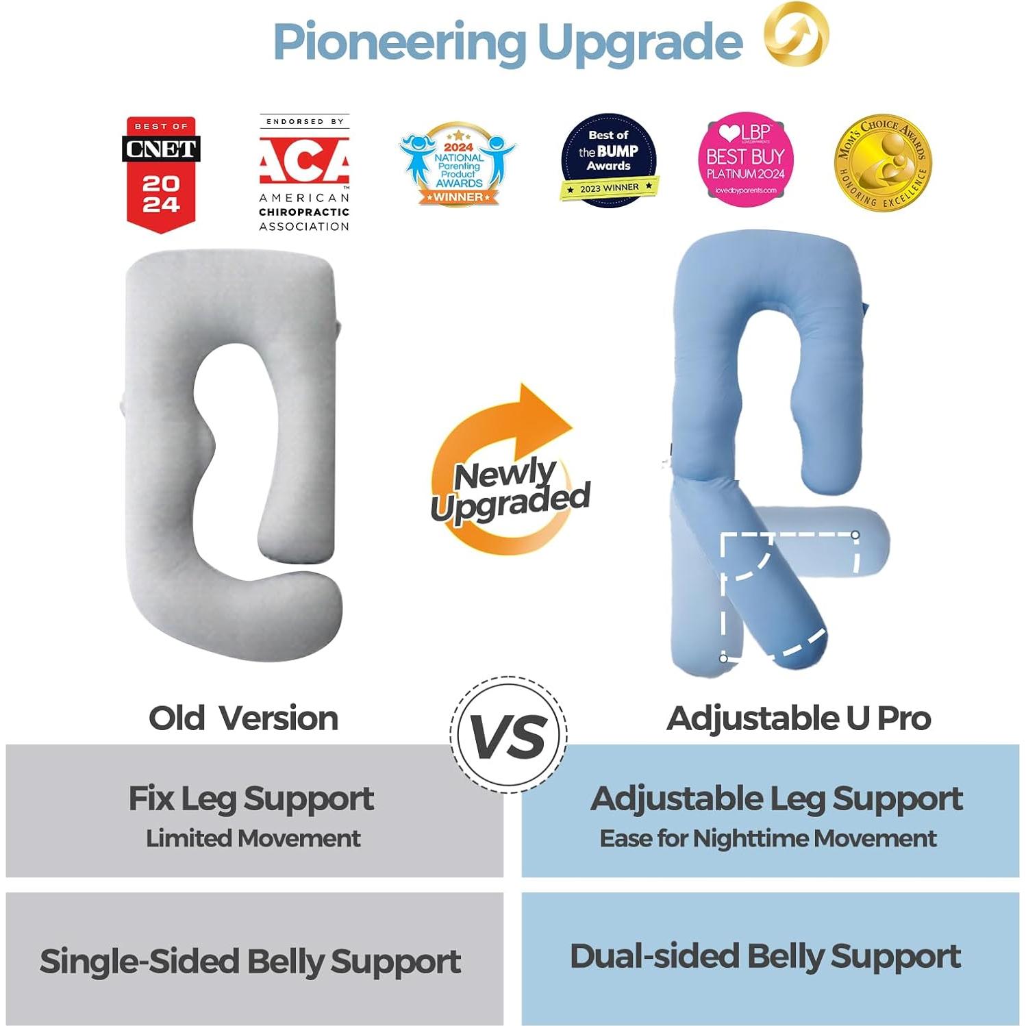 Almohada de Embarazo Momcozy U Pro con Funda Refrigerante 178 cm