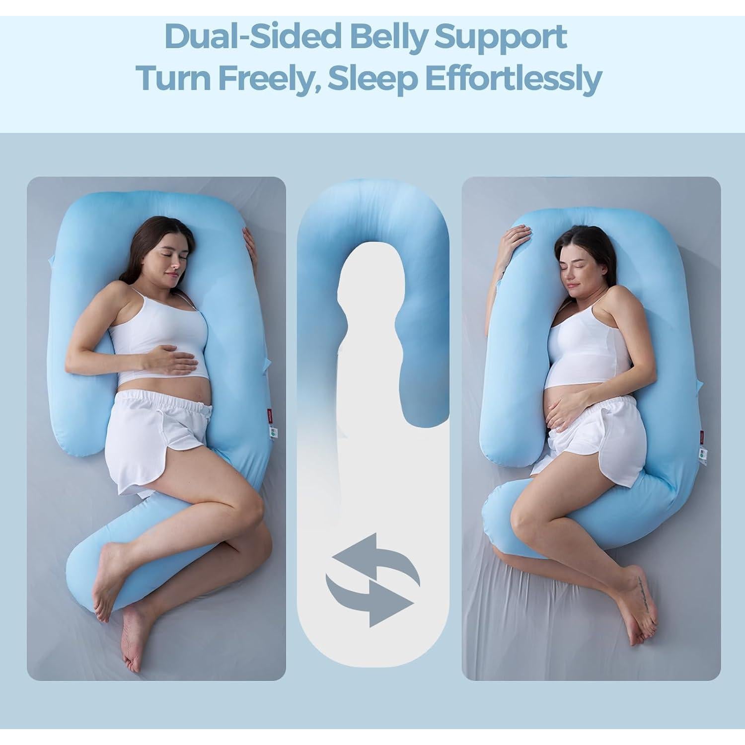 Almohada de Embarazo Momcozy U Pro con Funda Refrigerante 178 cm