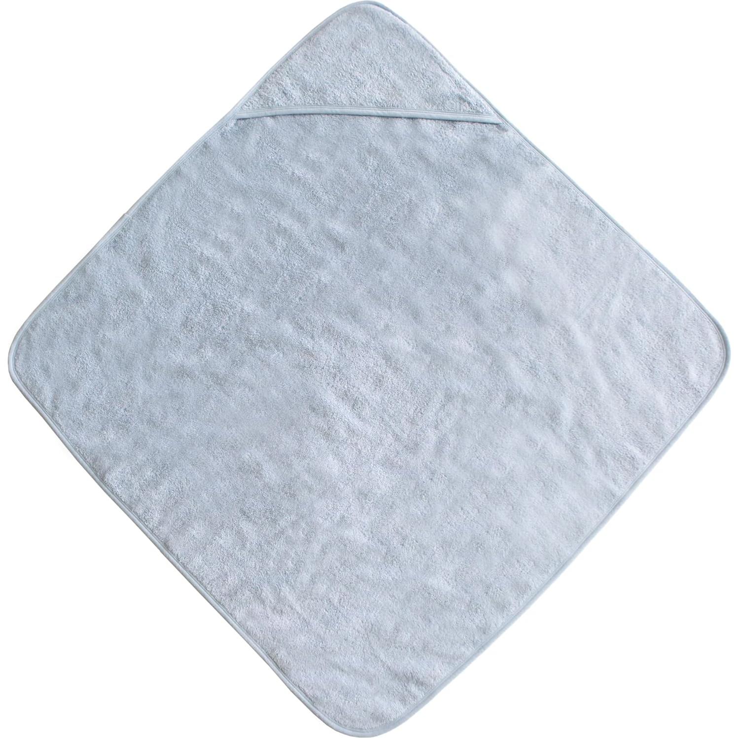 Toalla con Capucha para Bebé Mushie - Algodón Orgánico Azul