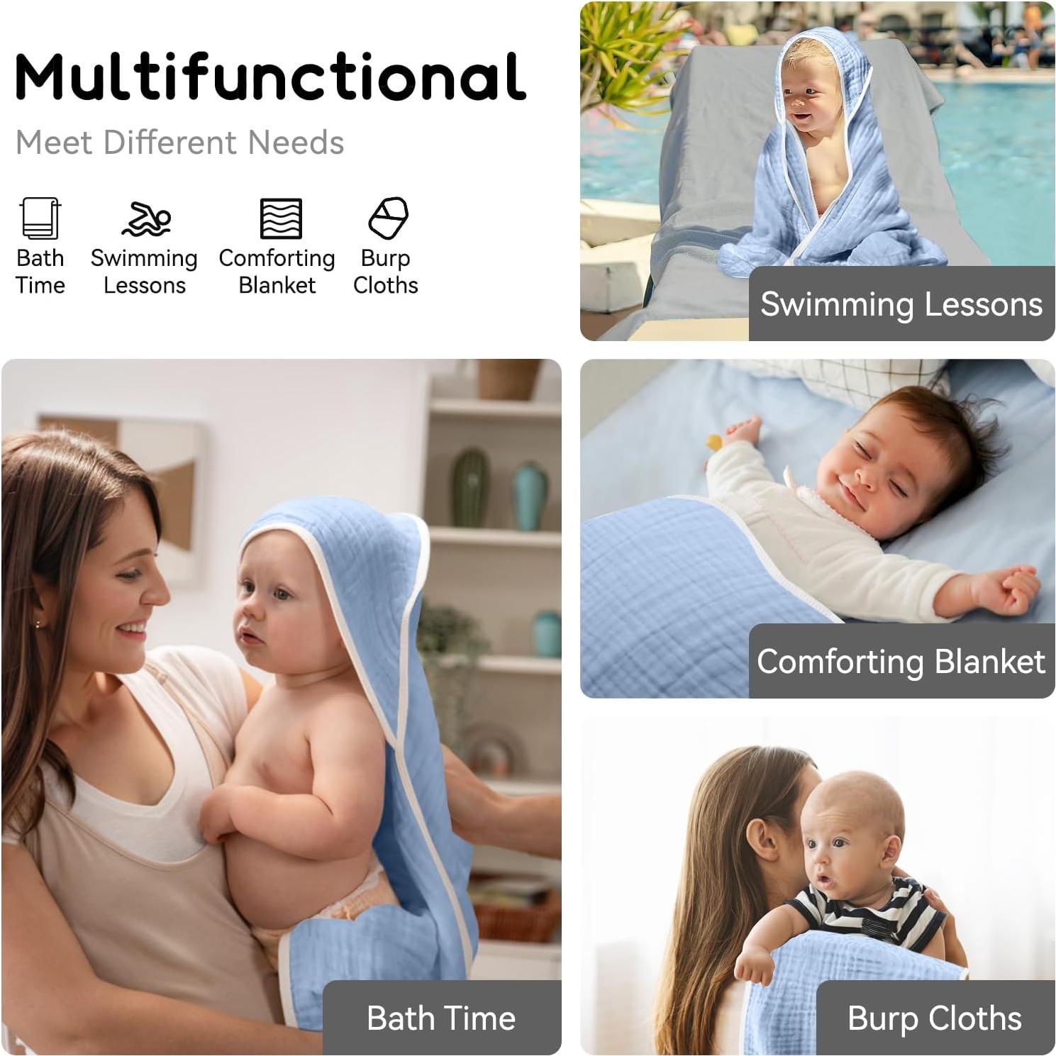 Toalla con Capucha Arnzion para Bebés 81x81 cm Azul Suave