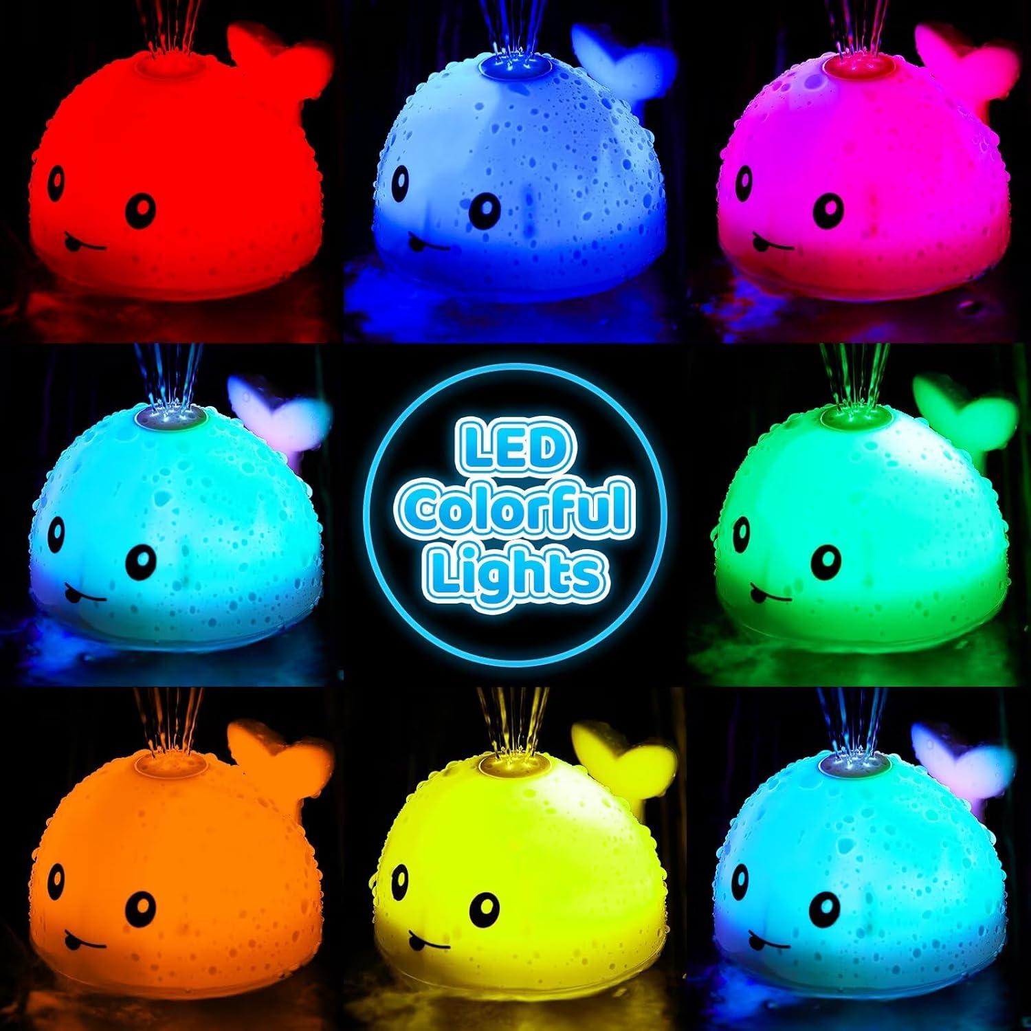 Juguete de Baño Ballena LED Recargable para Bebés 6-36 Meses