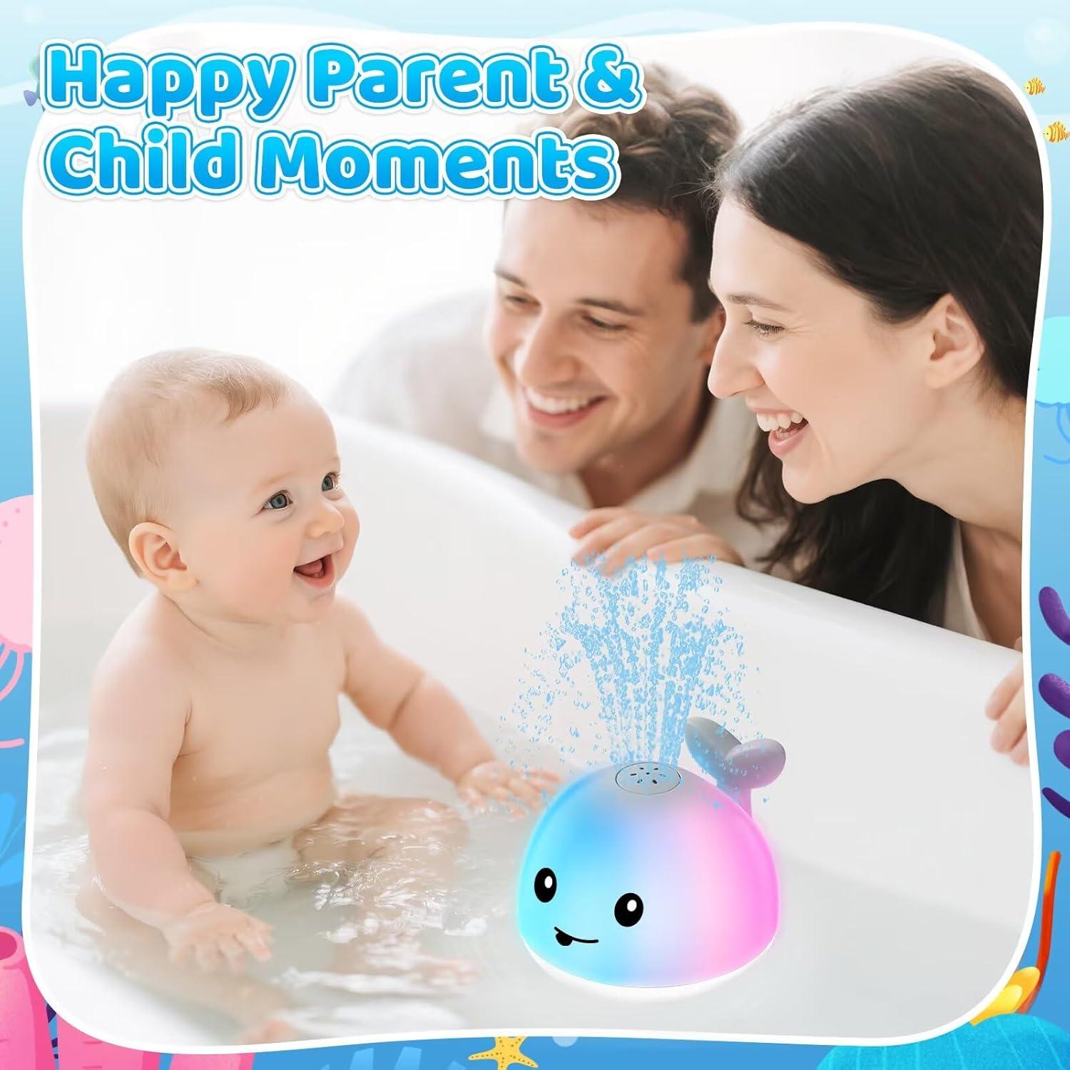 Juguete de Baño Ballena LED Recargable para Bebés 6-36 Meses