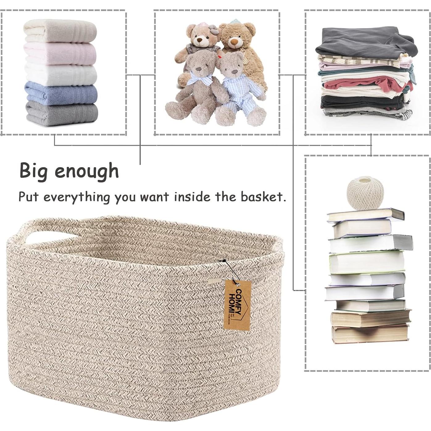 Cesta de Almacenamiento COMFY-HOMI 34x27.9x24.1 cm Marrón