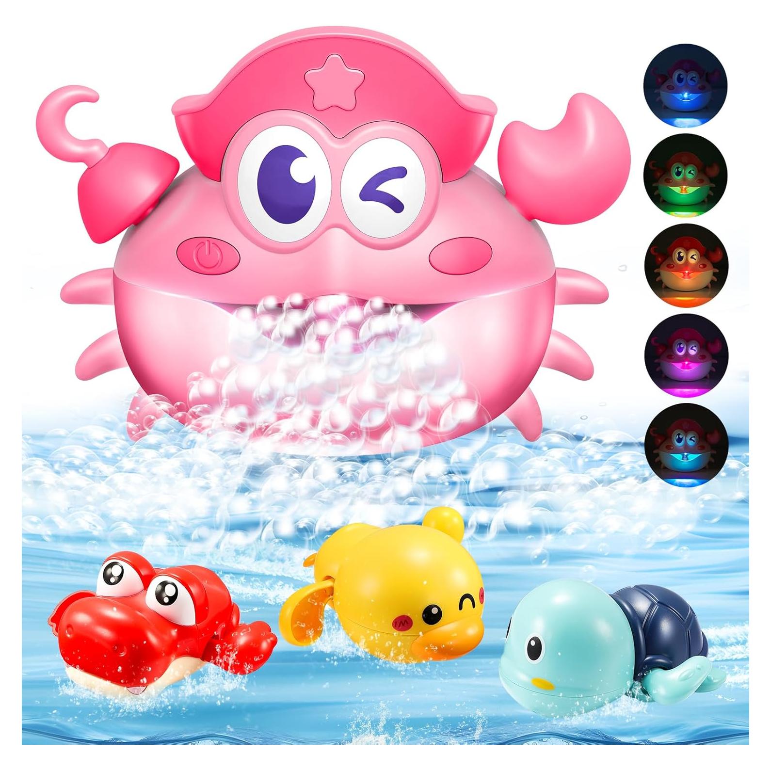 Juguetes de baño Toyjolka - Máquina de burbujas cangrejo LED
