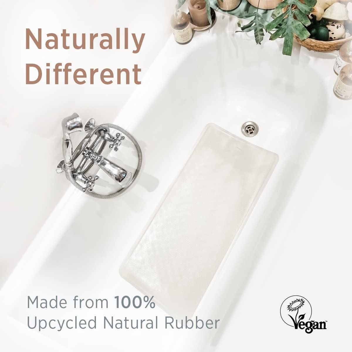 Alfombra de Baño Antideslizante HEVEA Wave Square 52.6cm Granito