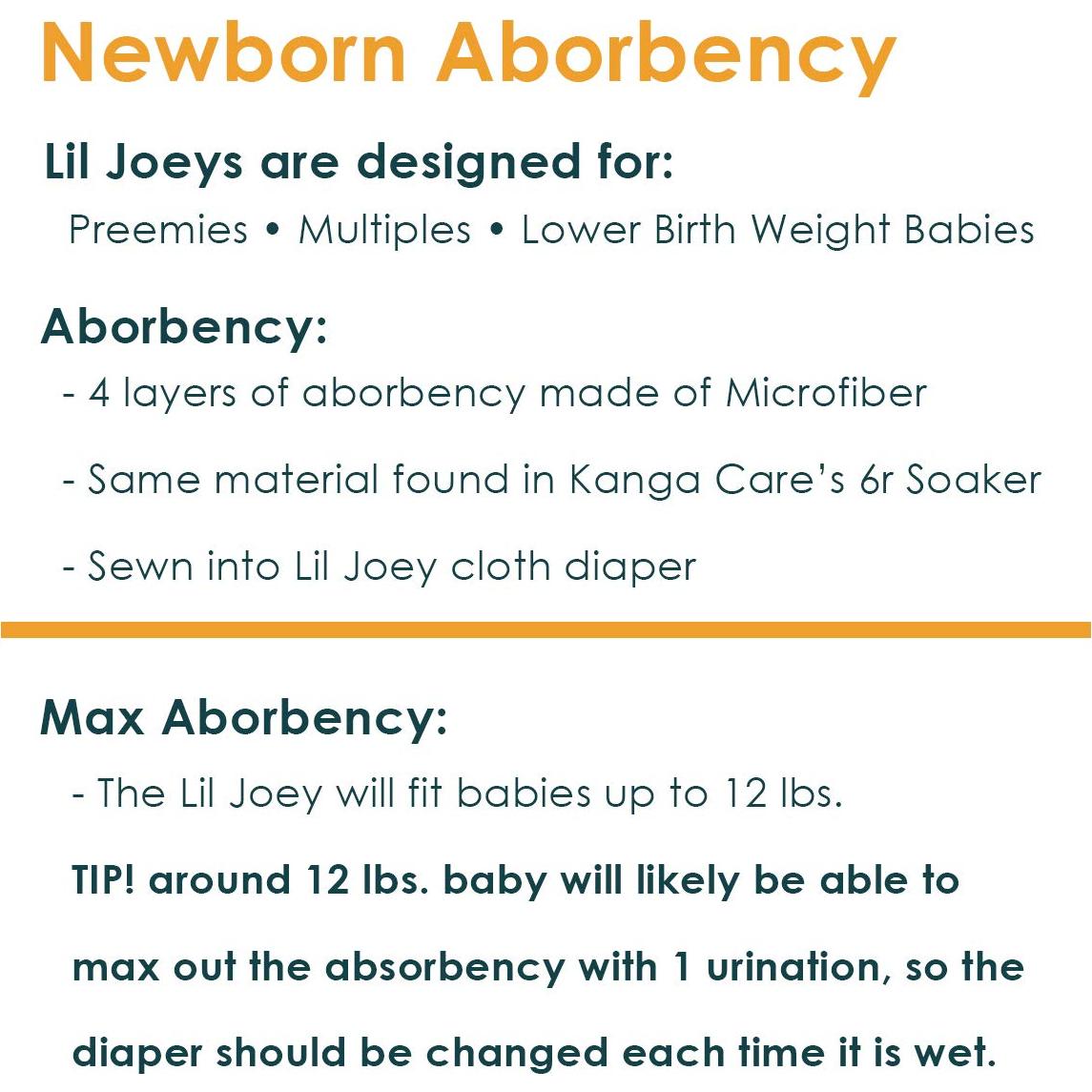 Pañal de Tela Todo en Uno Kanga Care Lil Joey 1.8-5.4kg 2pk