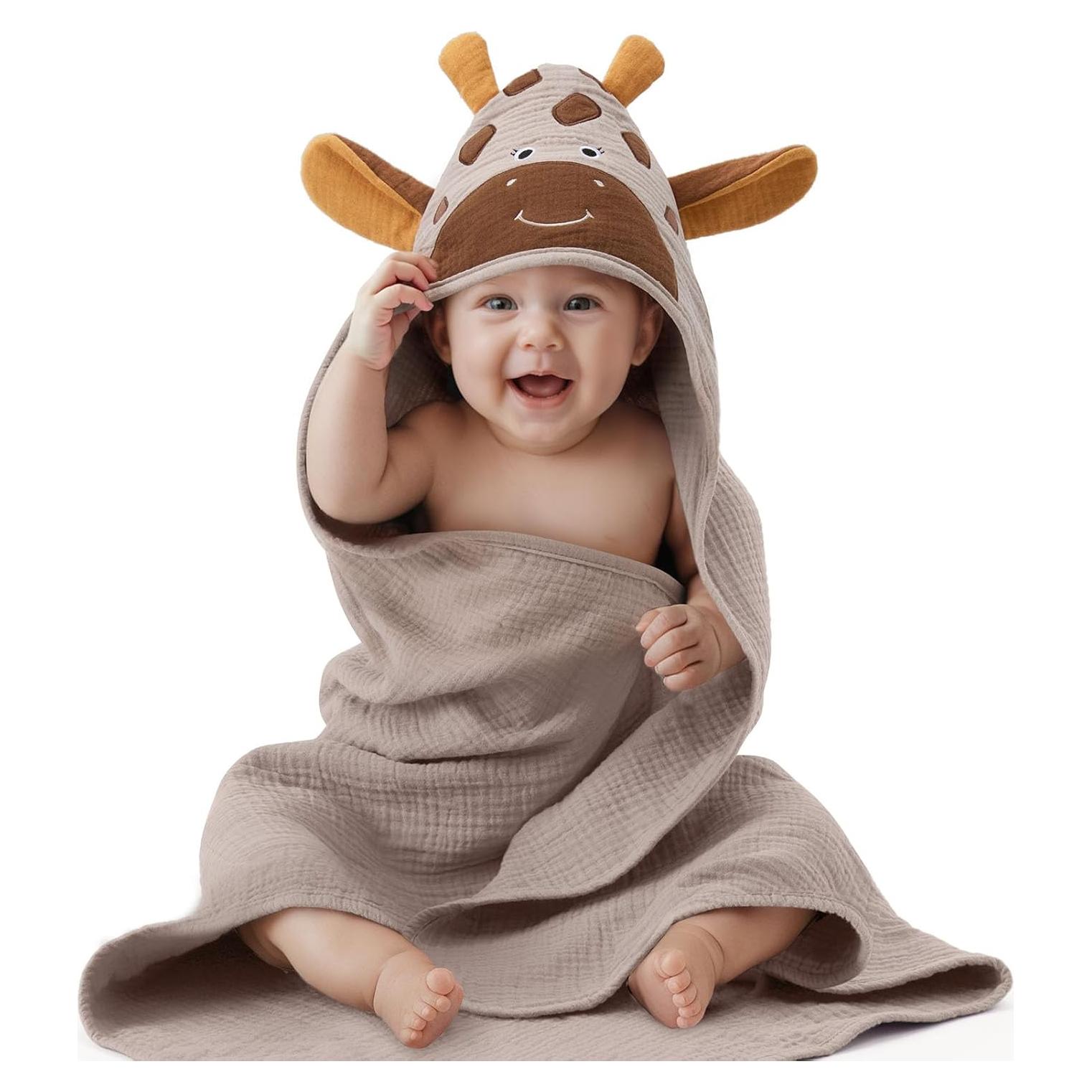 Toalla con Capucha de Muselina Blissful Diary Jirafa 81x81cm