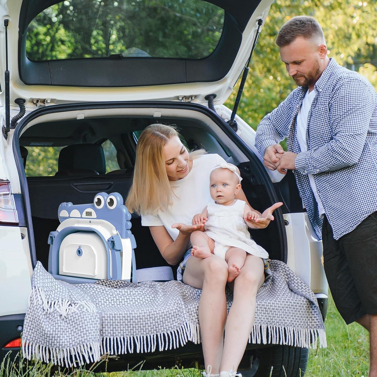 Bañera Plegable para Bebés MoreFeel con Termómetro y Toalla