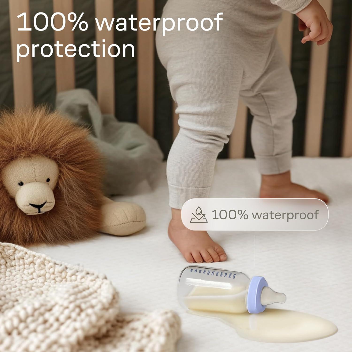 Protector de Colchón de Cuna Niagara Beige 100% Impermeable