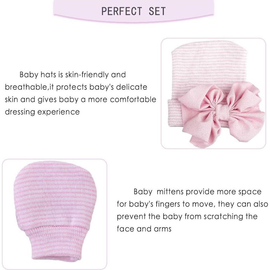Conjunto de Gorro y Manoplas para Recién Nacidos Upeilxd