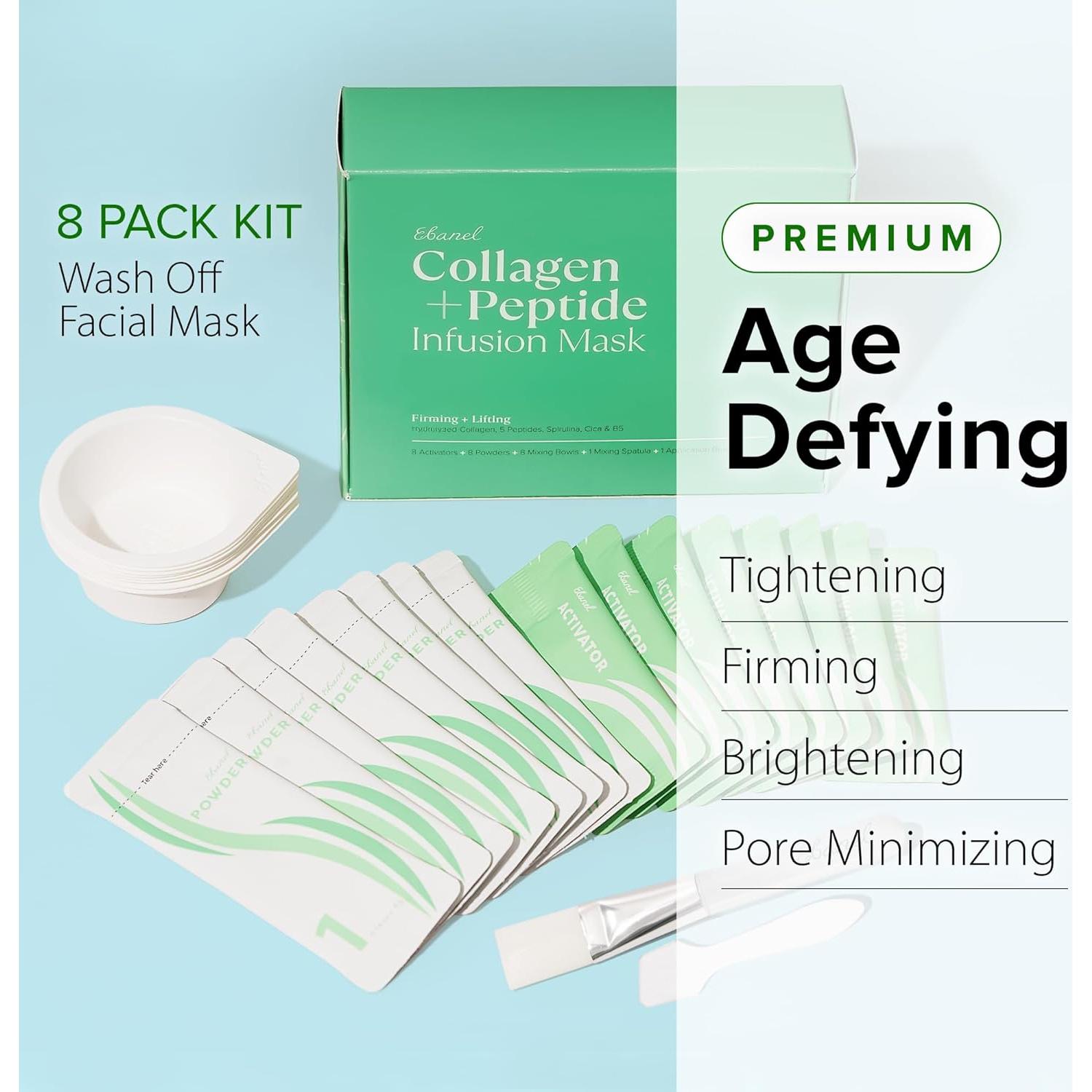 Conjunto de Mascarillas Faciales Ebanel - Colágeno y Niacinamida