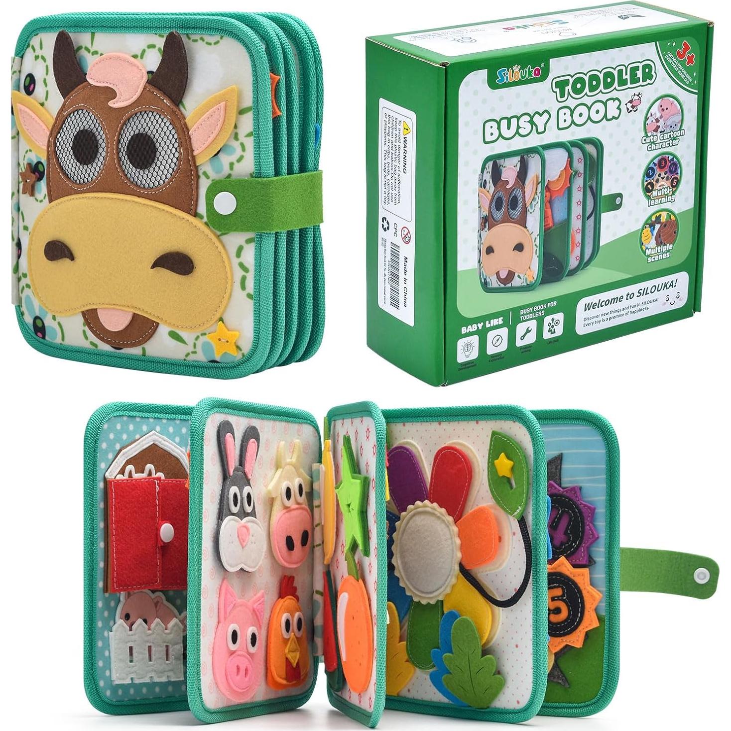 Libro Ocupado Montessori Silouka Granja 10 Páginas 0-3 Años