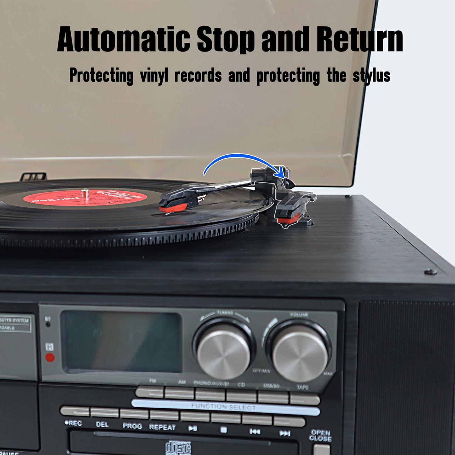 Reproductor de Vinilo 10 en 1 MEIFAN TR-18FCD Bluetooth Negro