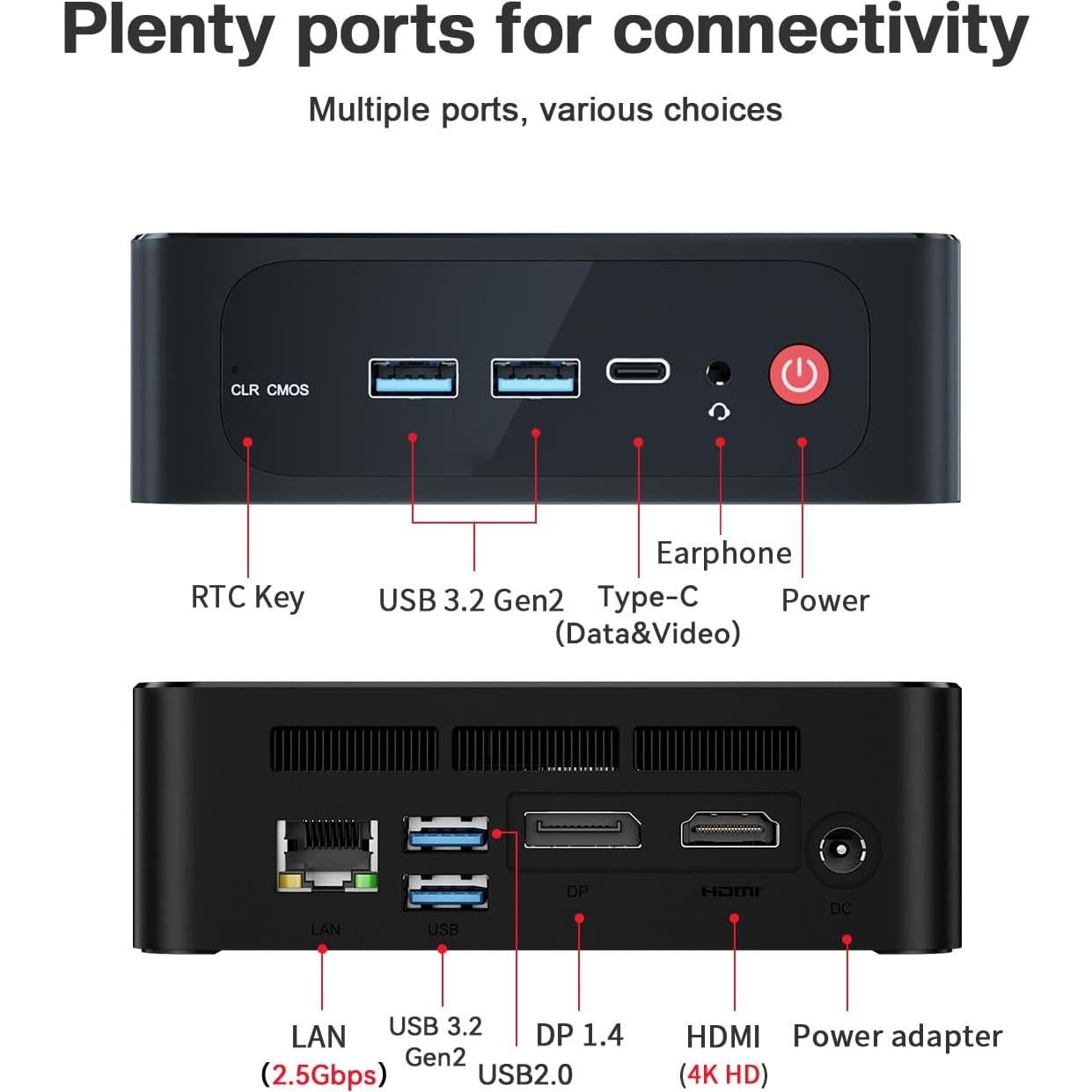 Mini PC Beelink SER5 Ryzen 5 5500U 32GB RAM 500GB SSD 4K