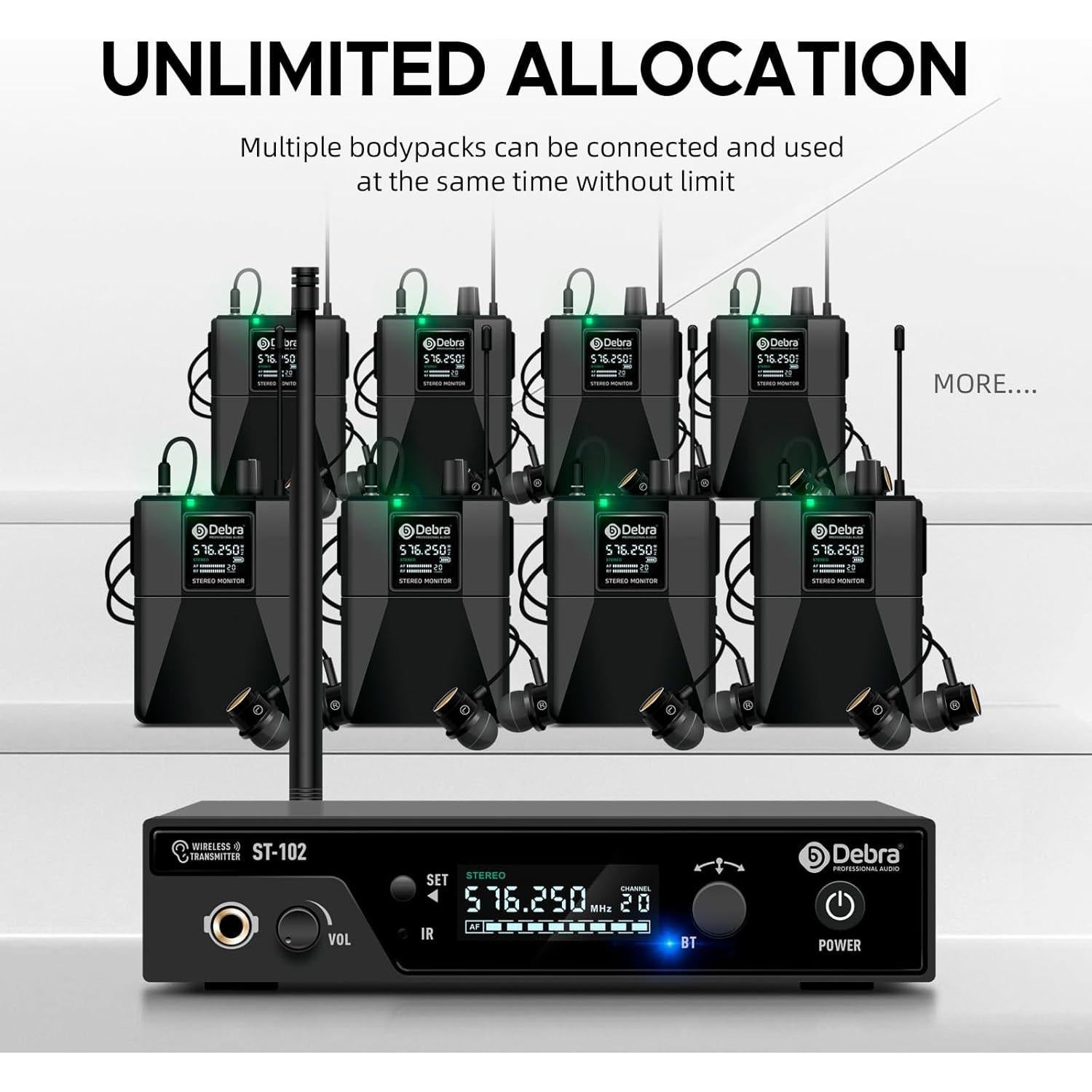 Sistema Inalámbrico Estéreo UHF D Debra ST-102 con Bodypack