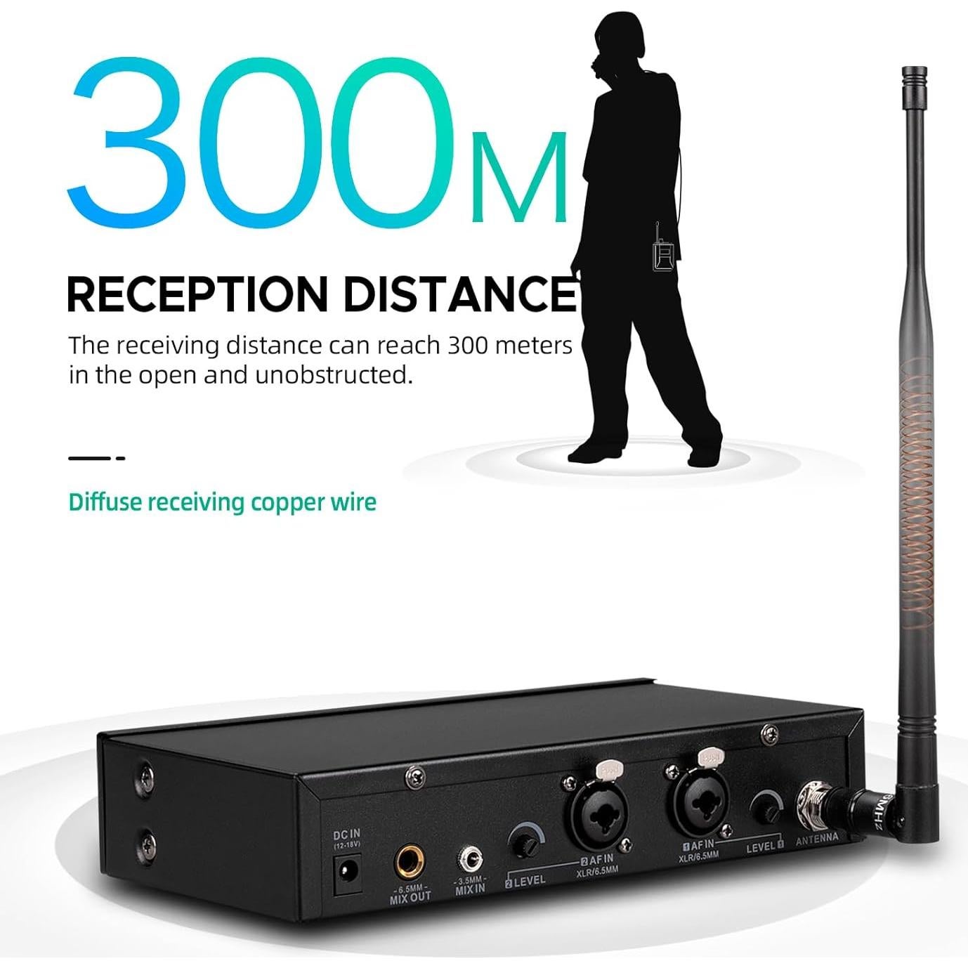 Sistema Inalámbrico Estéreo UHF D Debra ST-102 con Bodypack