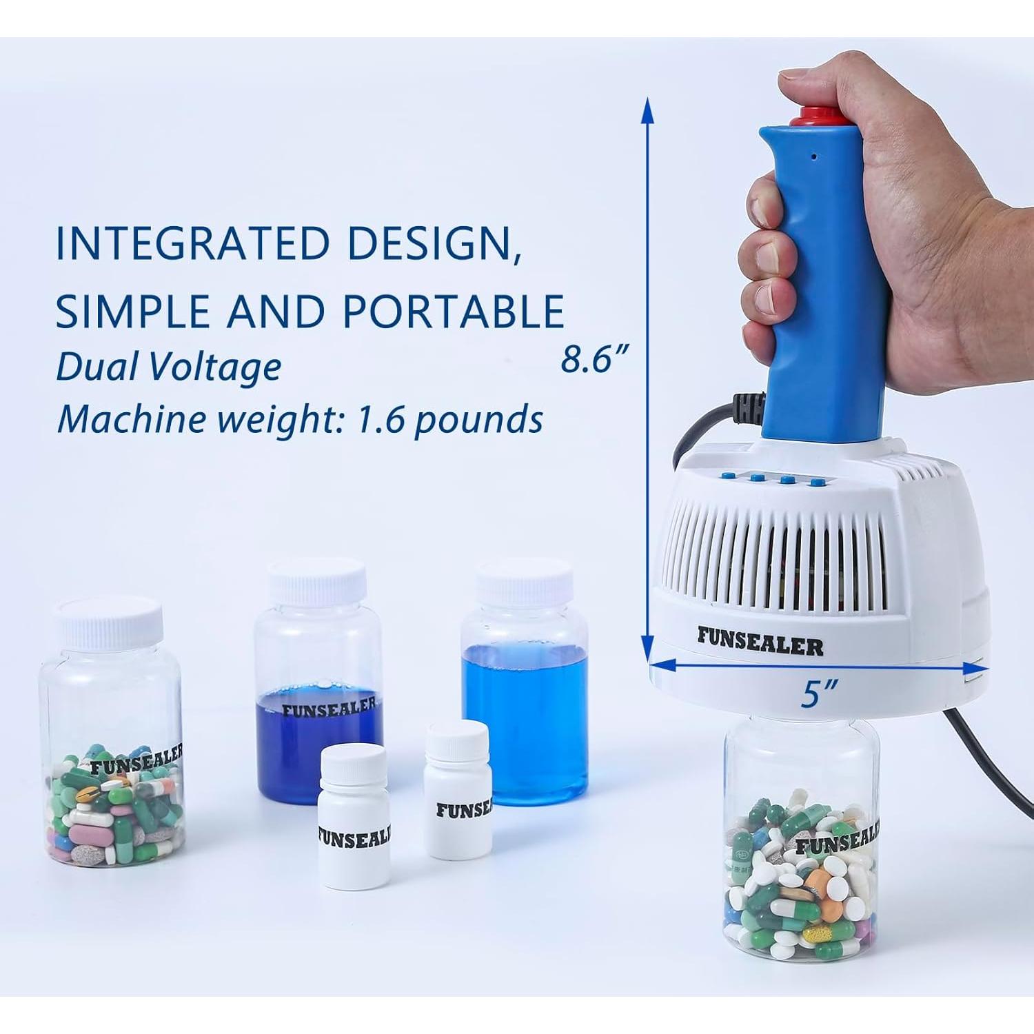 Máquina de Sellado de Tapas de Botellas FUNSEALER Doble Voltaje