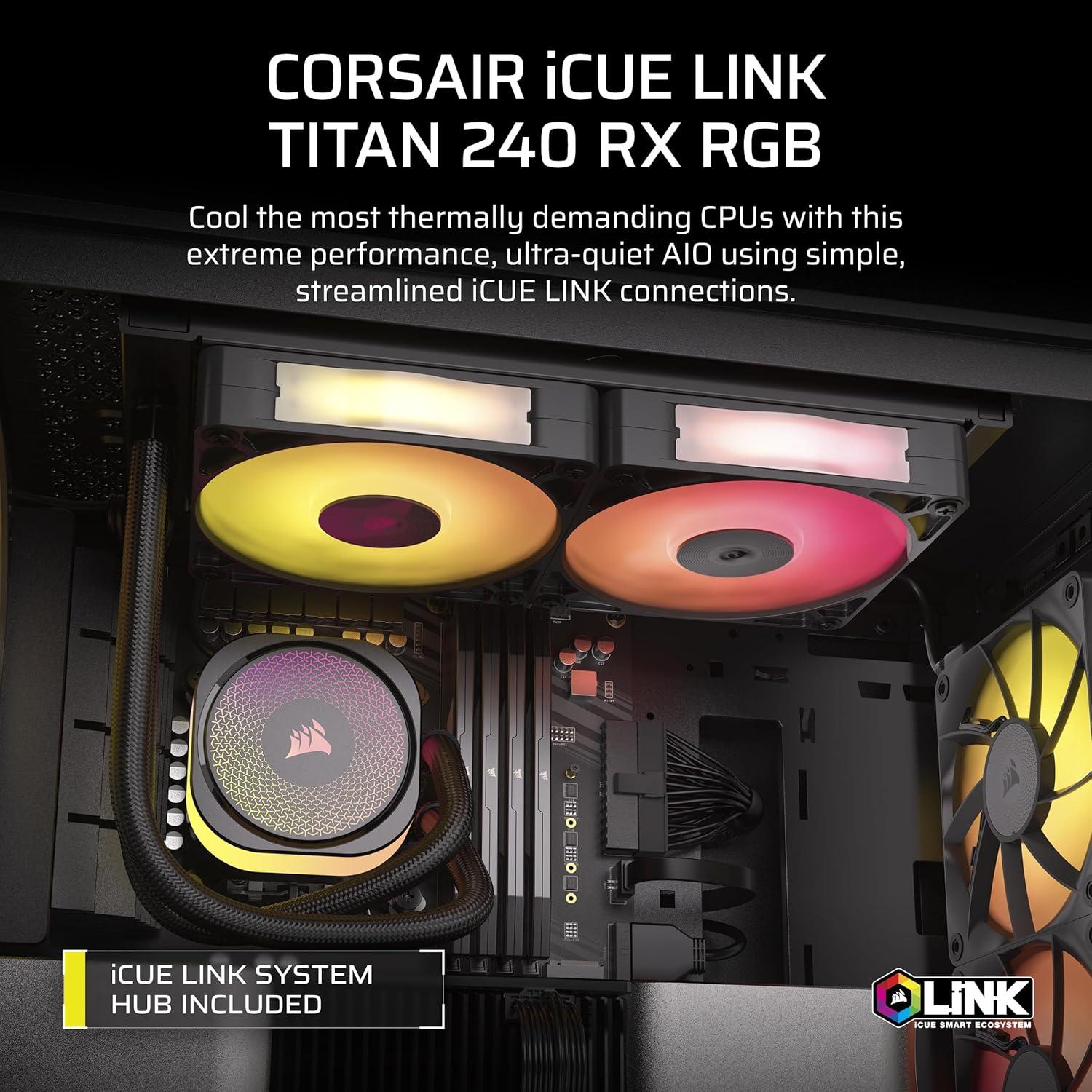 Enfriador de CPU Líquido Corsair iCUE Link Titan 240mm AIO RGB