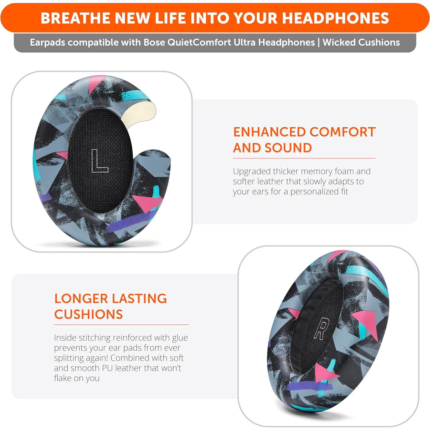 Almohadillas de Reemplazo Wicked Cushions para Bose QC Ultra - Negro