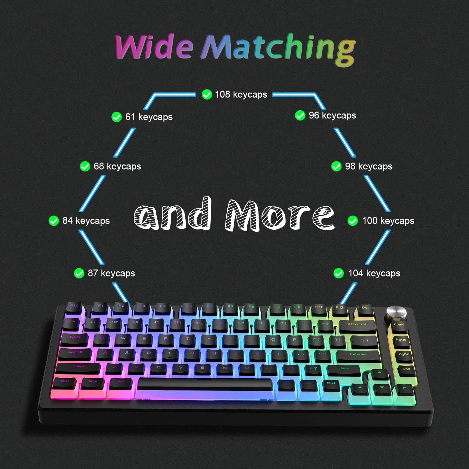 Womier Pudding Keycaps Set 165 Teclas PBT Negro Compatible