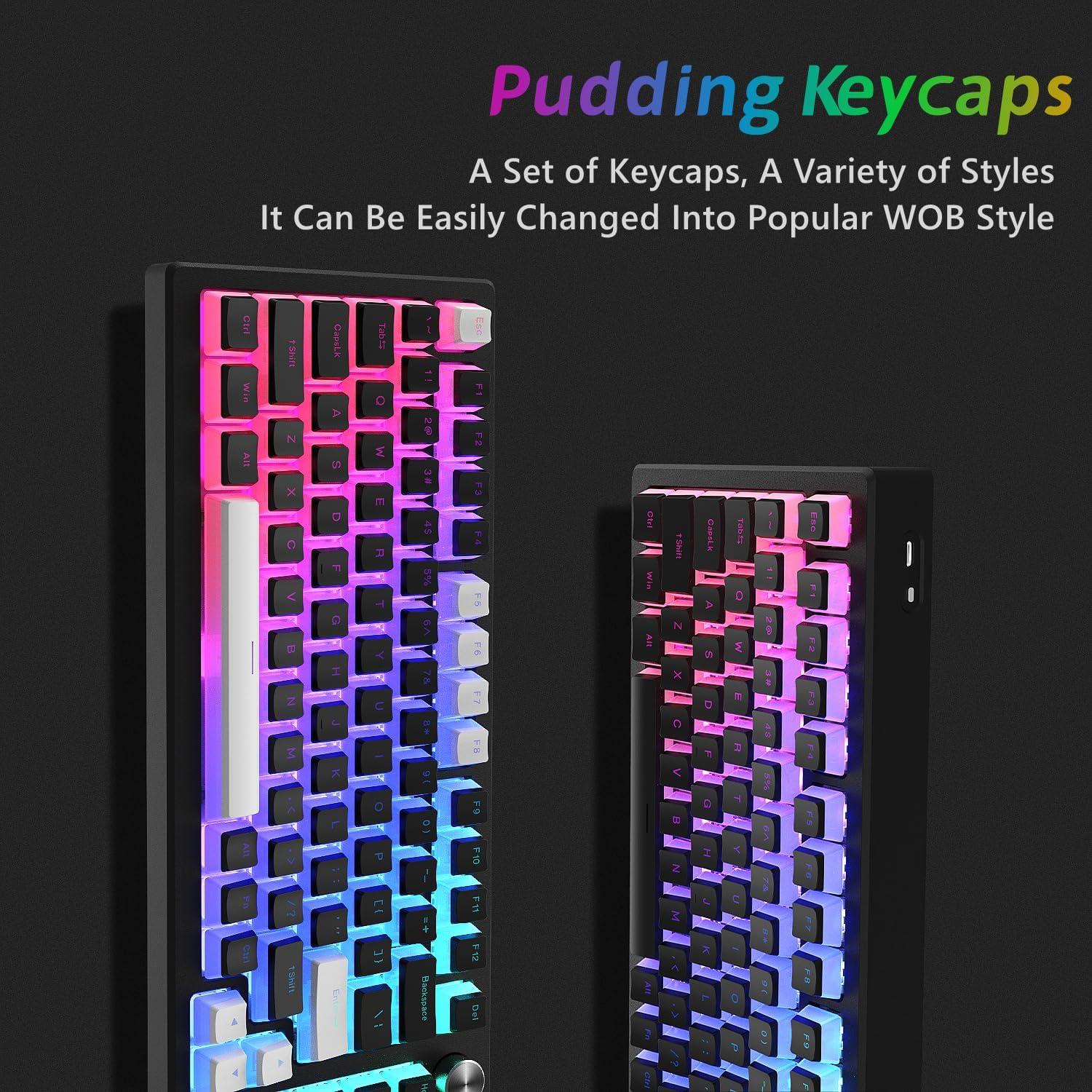 Womier Pudding Keycaps Set 165 Teclas PBT Negro Compatible