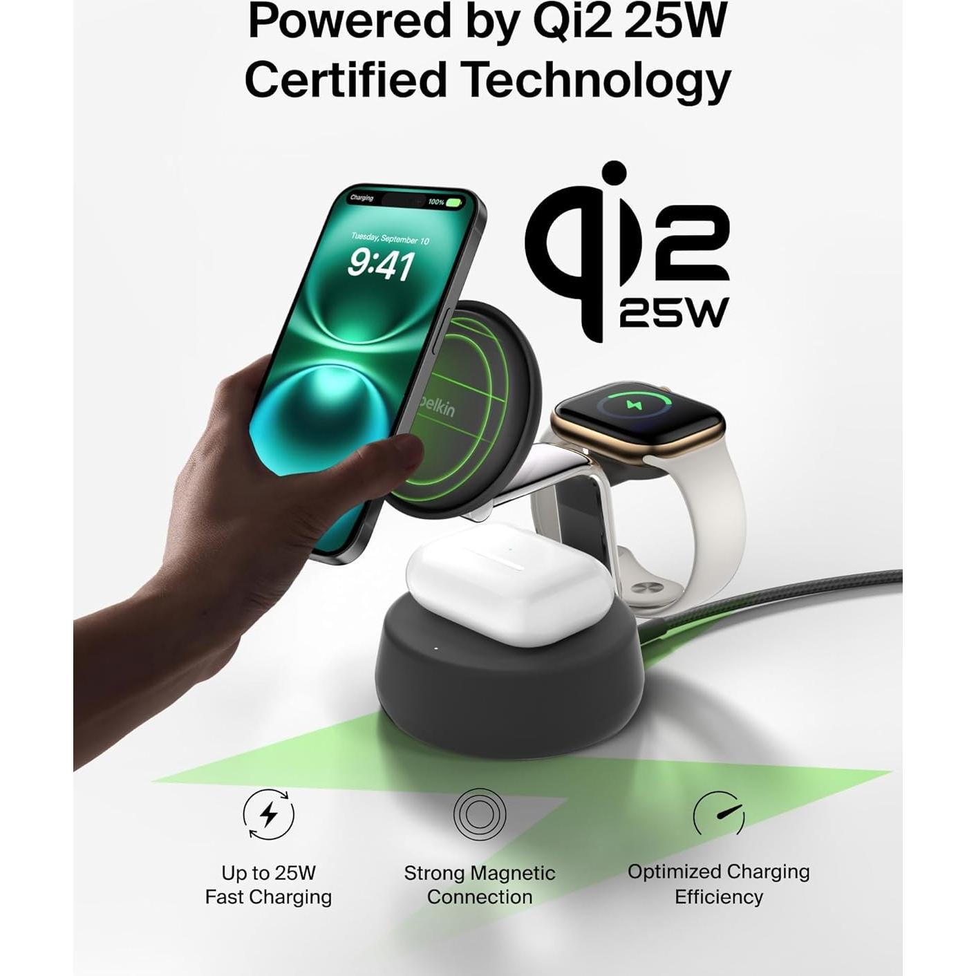 Cargador Inalámbrico 3-en-1 Belkin UltraCharge Pro 25W