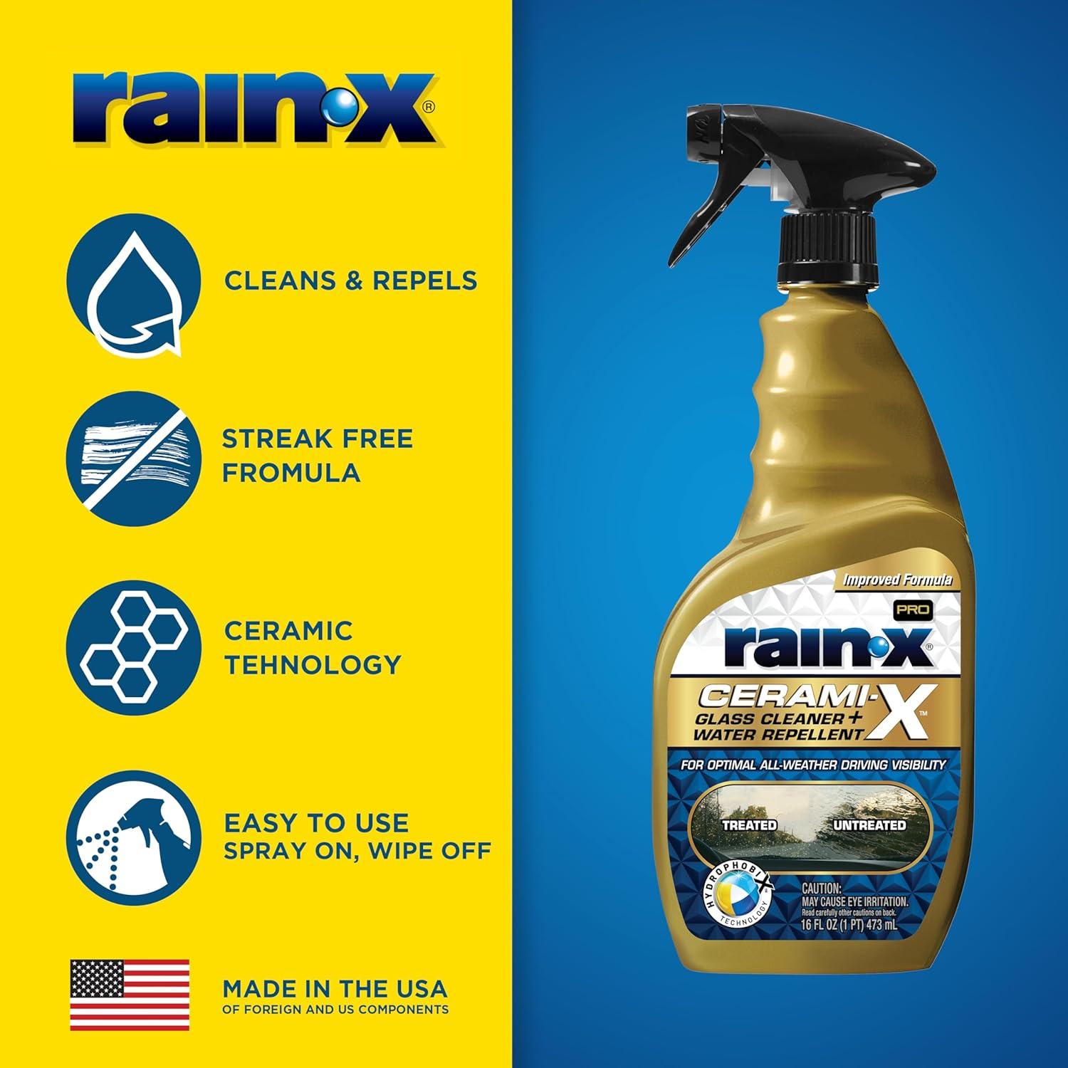 Limpiador de Cristales Rain-X Pro Cerami-X 473ml + Repelente