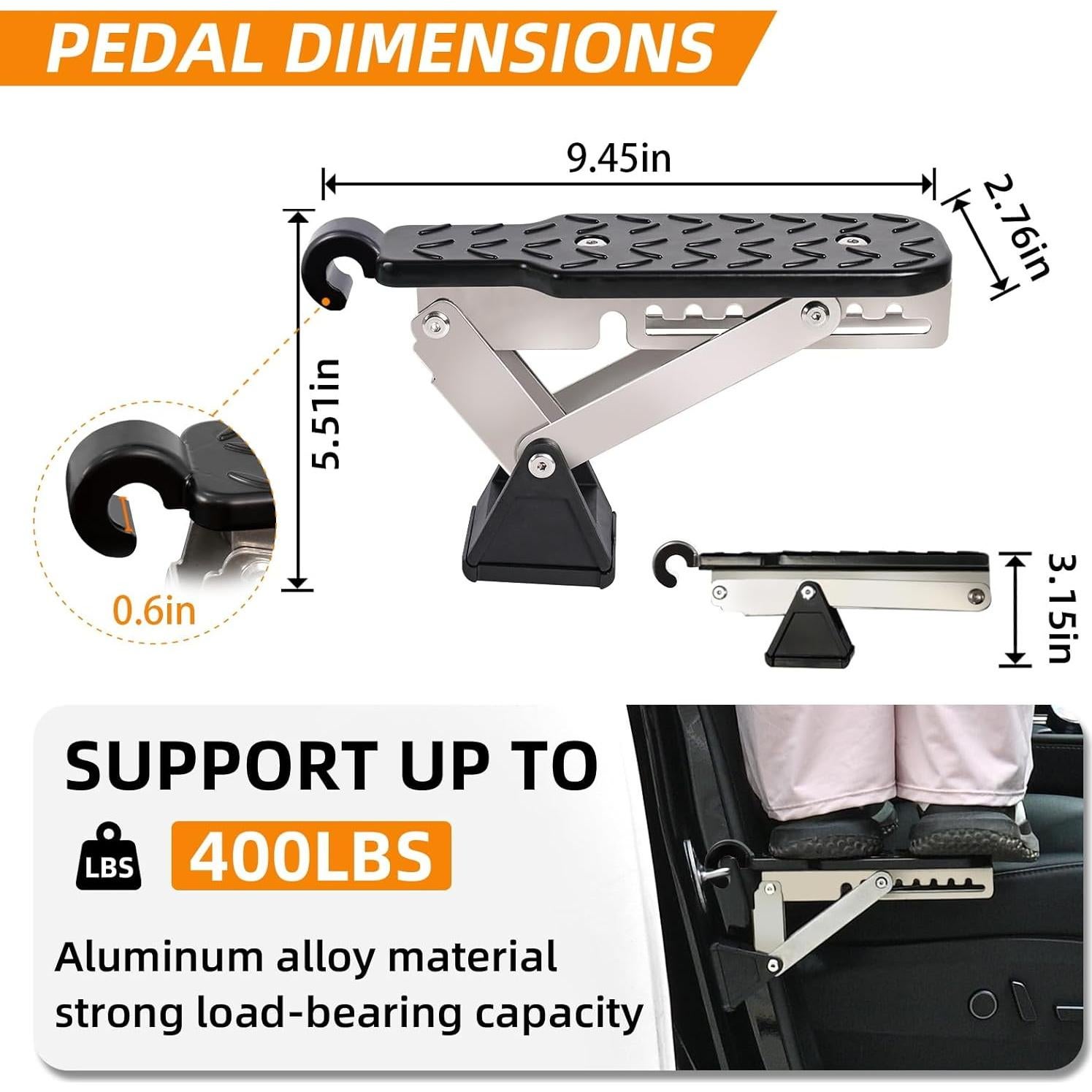 Escalón para puerta de coche BEASYE, ajuste universal, 181 kg
