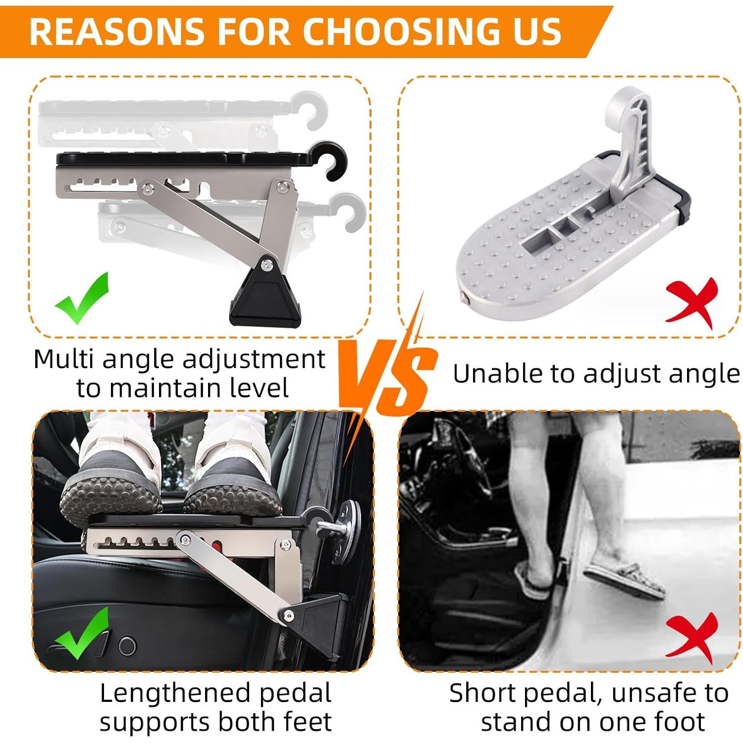 Escalón para puerta de coche BEASYE, ajuste universal, 181 kg