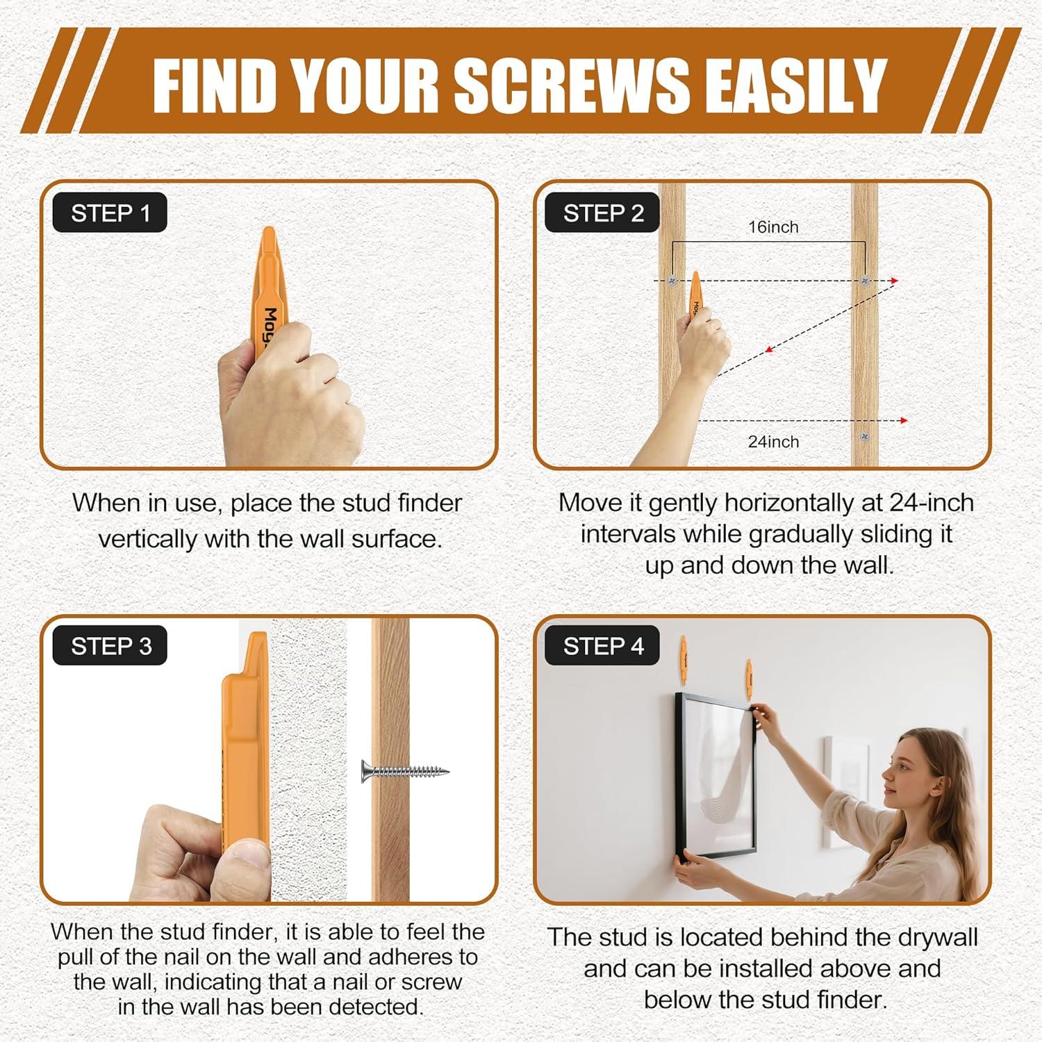 Localizador de Estudio Magnético Mogseek 2 Pcs Naranja